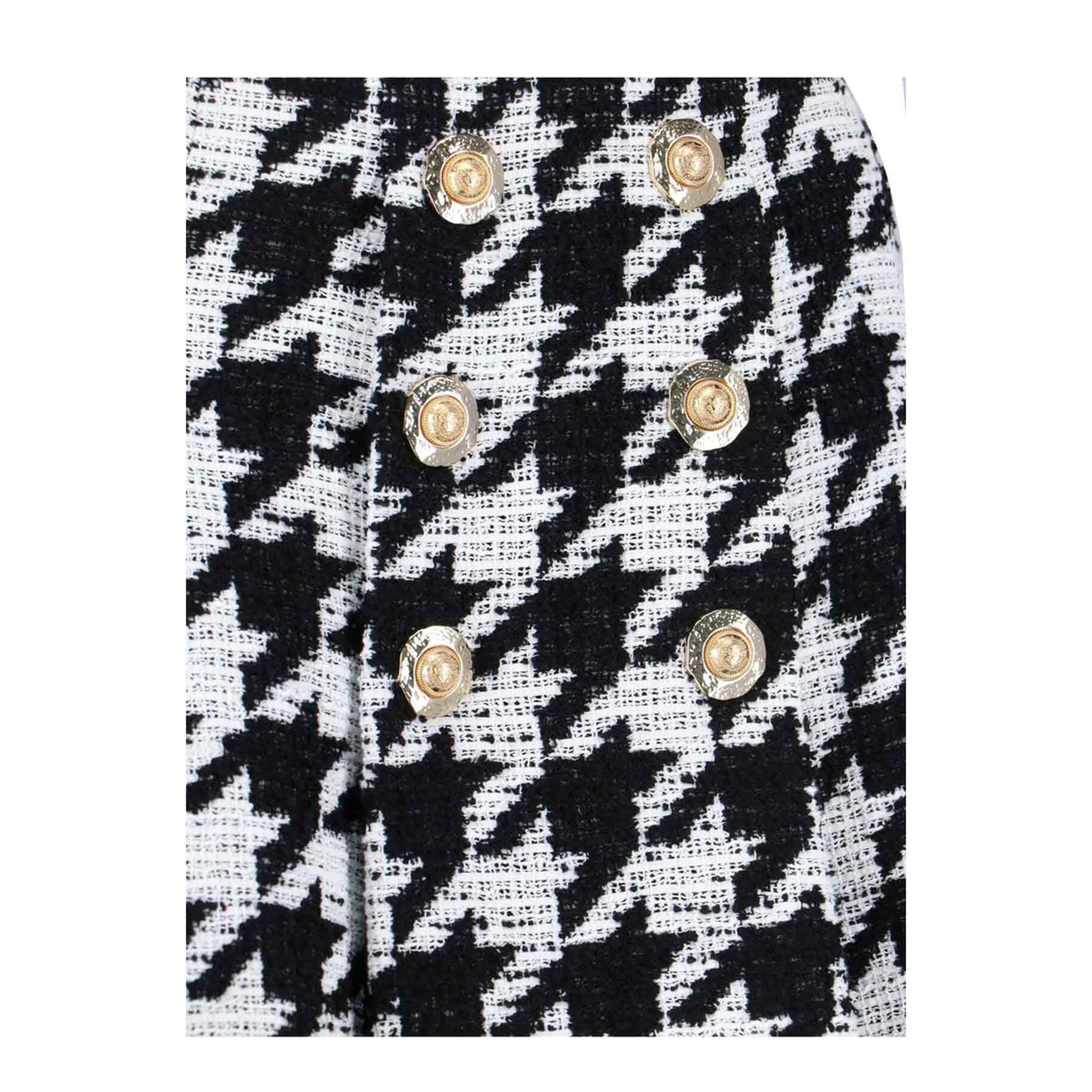 Tweed Pleated Mini Skirts Black