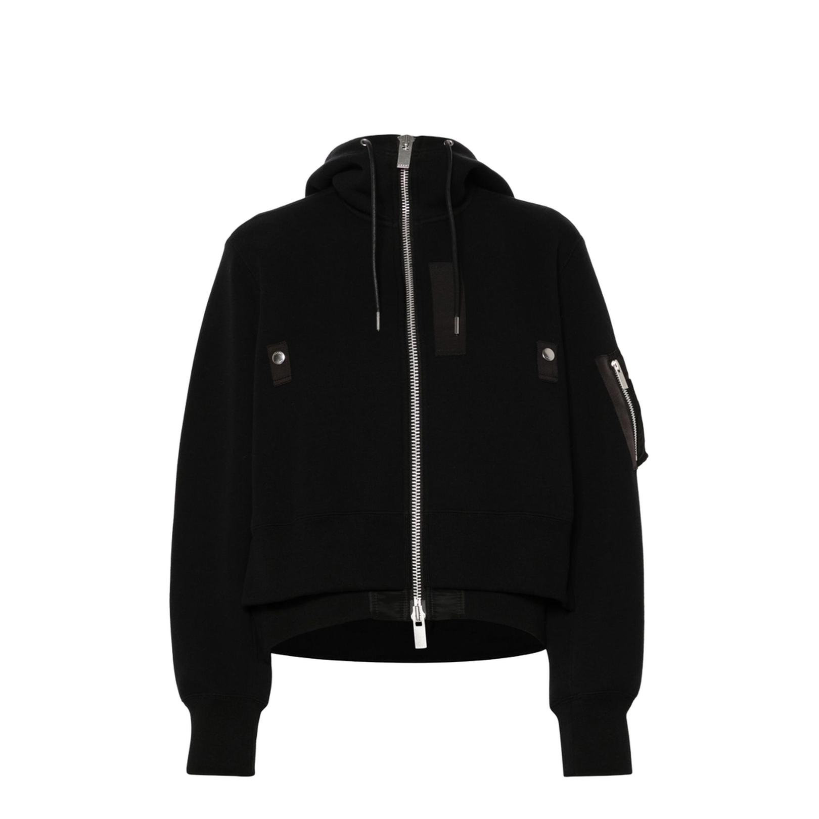 ジャケット・アウター Sacai SPONGE SWEAT X NYLON TWILL HOODIE Sacai Sponge Sweat X Nylon Twill Hoodie in Navy & Khaki | FWRD