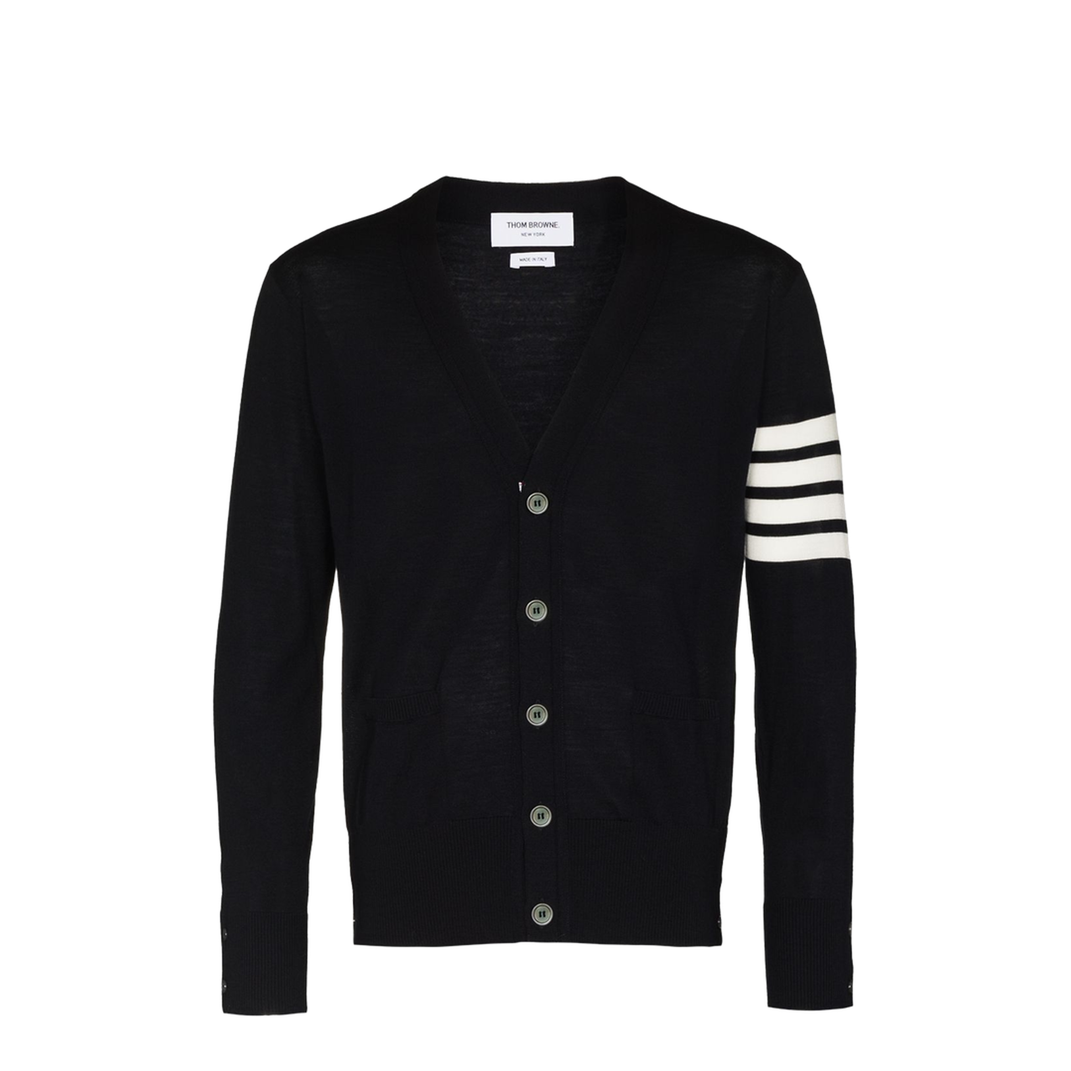 4-Bar Stripe Sustainable V-Neck Cardigan