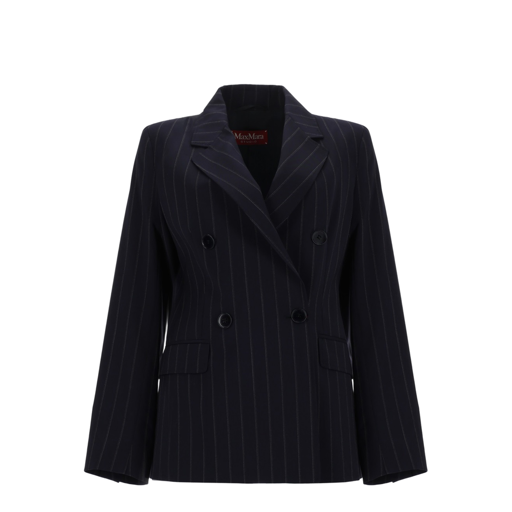 Pinstripe Double-Breasted Blazer