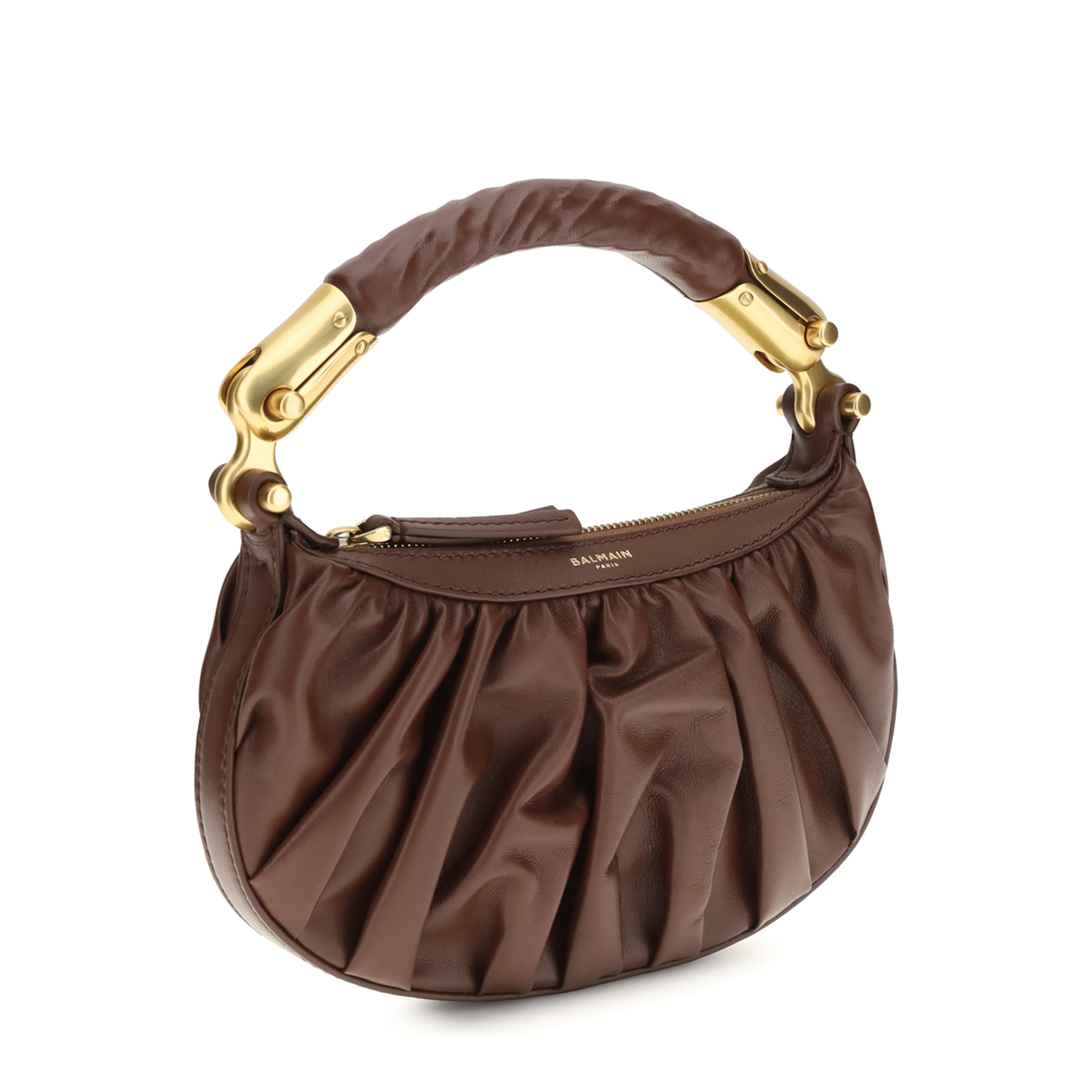 MAYFEYR - Balmain - Ébène Mini Bag In Calfskin Leather - GN0BS027LSXP