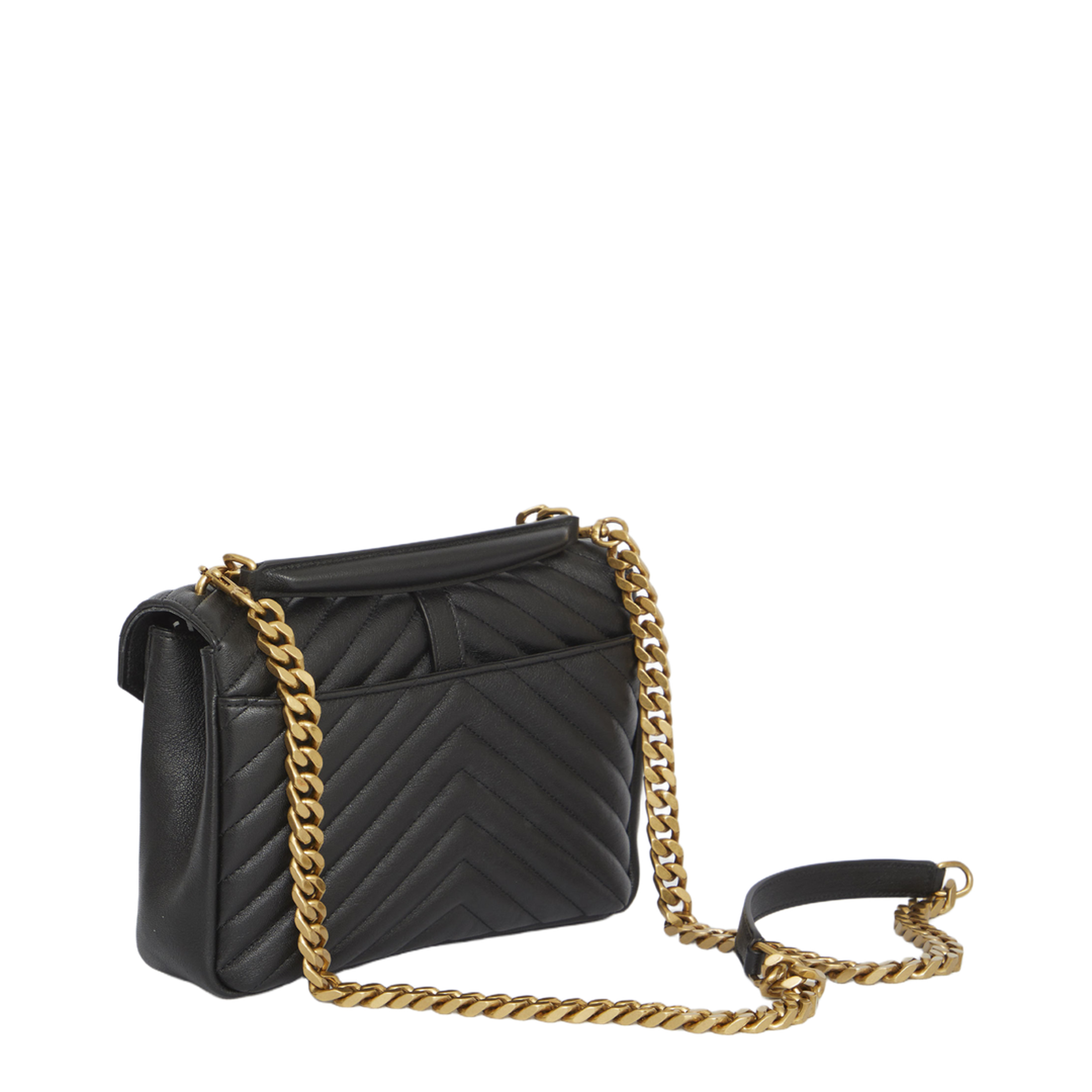 College Medium Quilted Leather Shoulder Bag - Nero