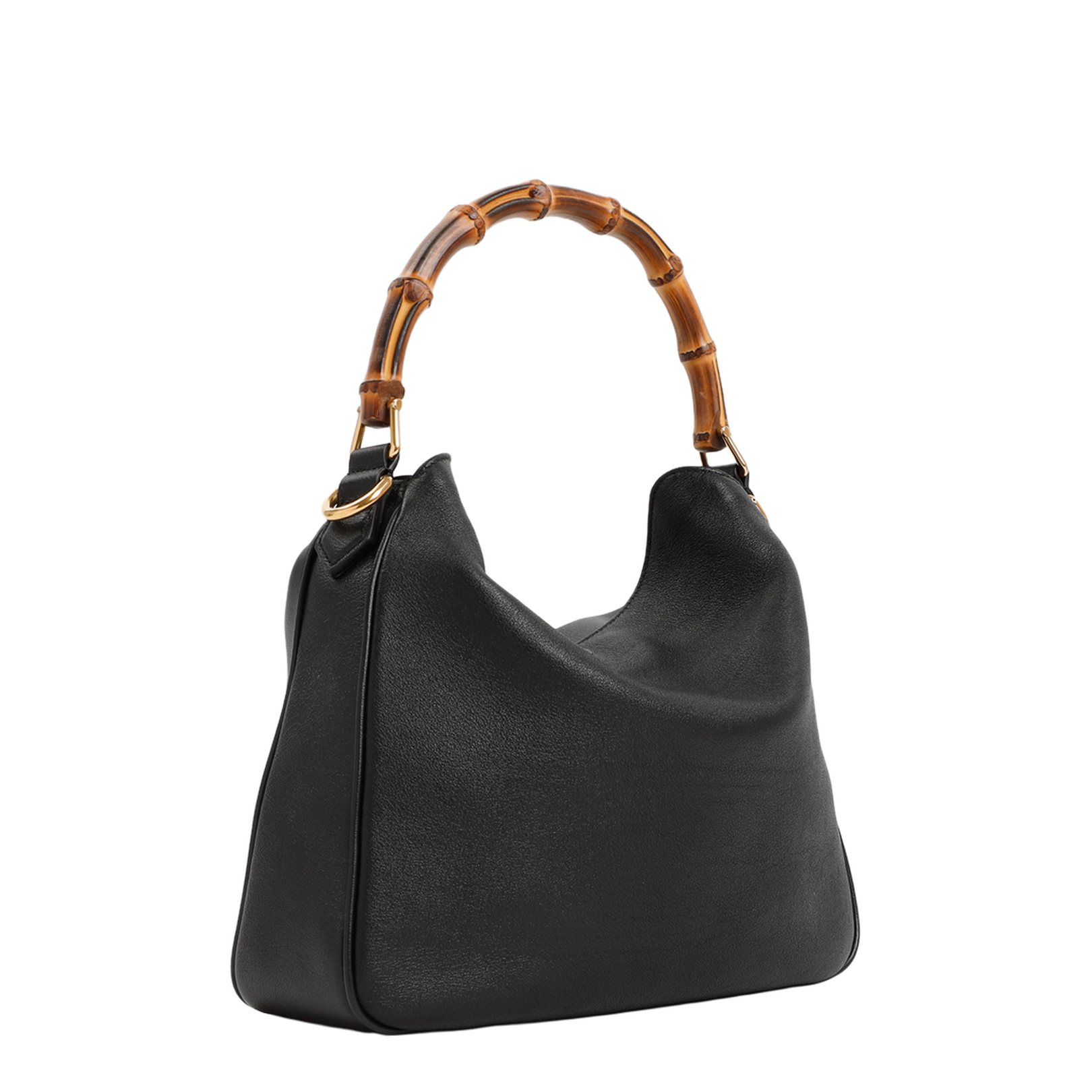 Diana Medium Leather Shoulder Bag - Black
