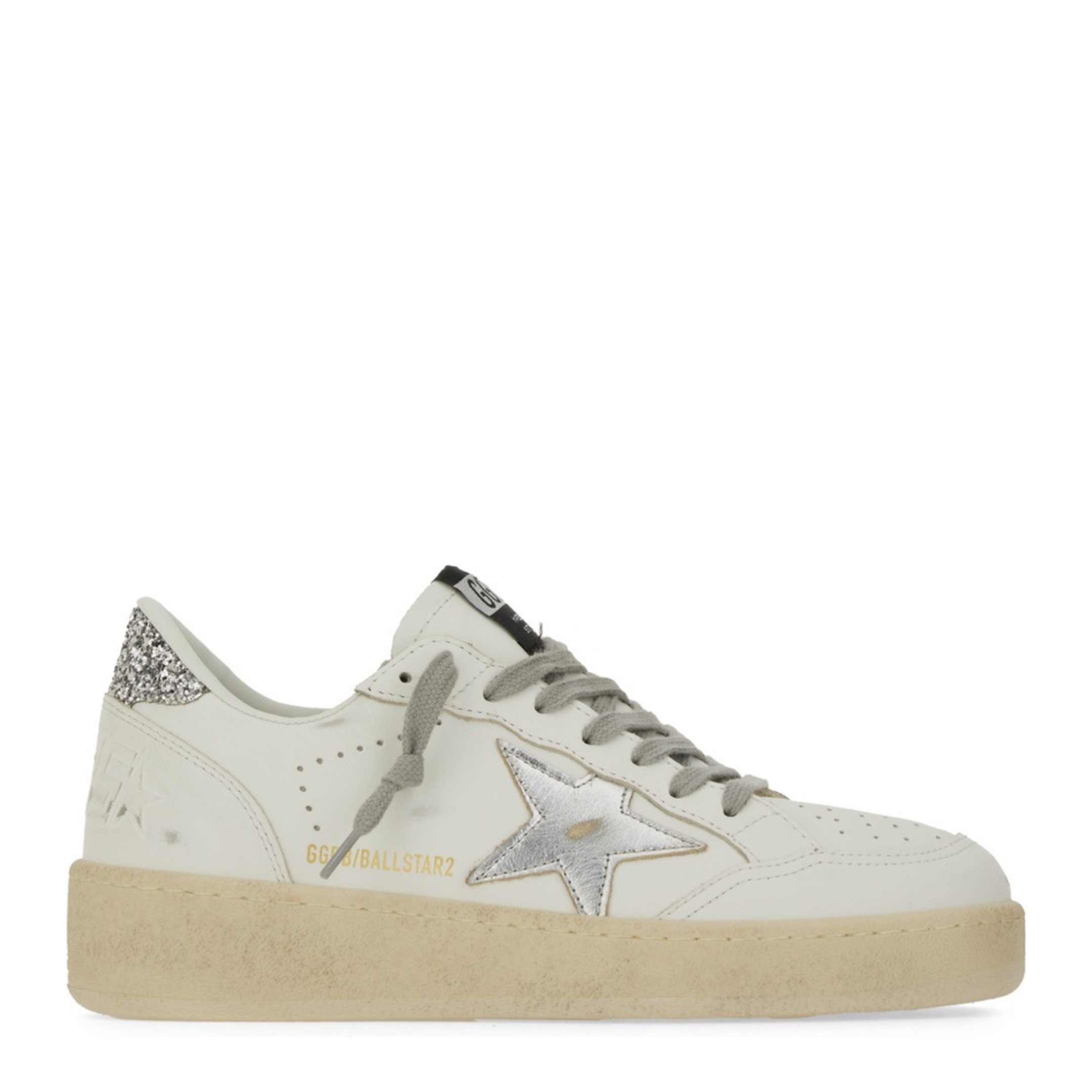 Ball Star with Silver Leather Star and Silver Glitter