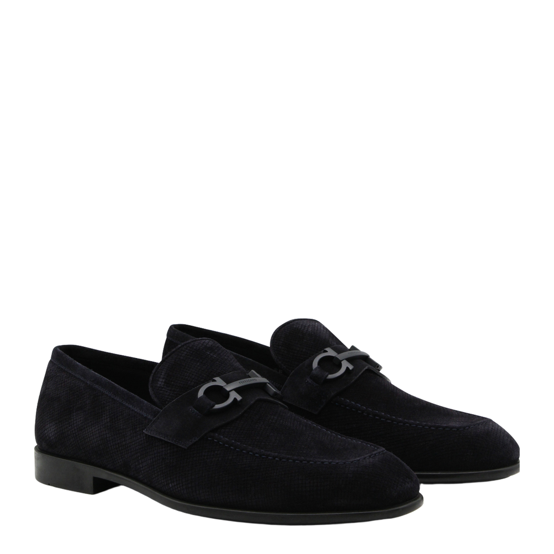 MAYFEYR - Ferragamo - Navy Leather Loafers - 789474021669025