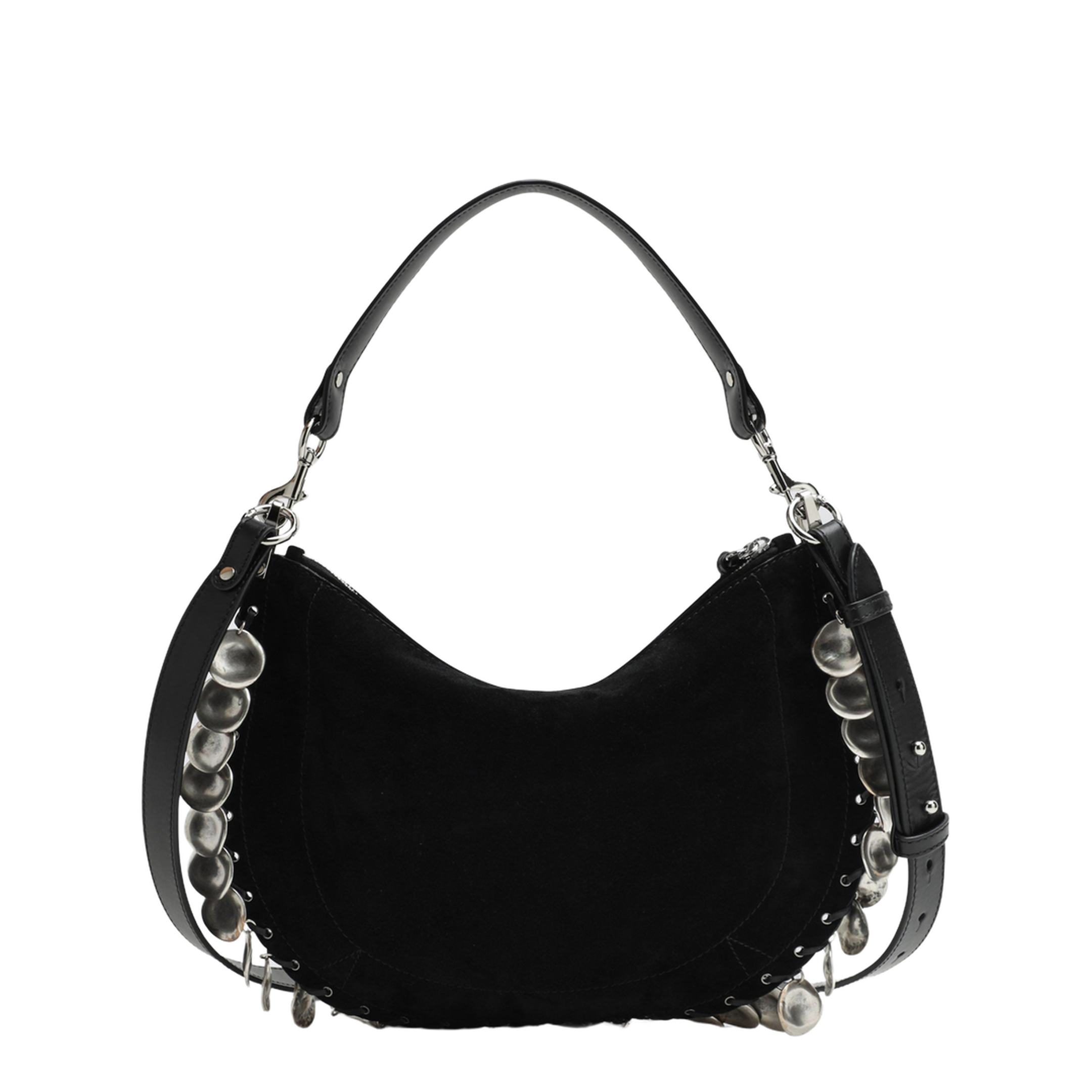 MAYFEYR - Isabel Marant - Oskan Soft Zipped Bag In Black Suede With Medals - BF0066FHD2C16MBKSI