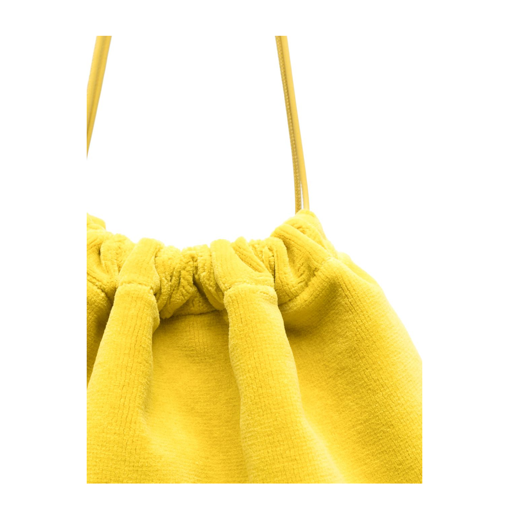 Medium Drawstring Pouch in Terrycloth Yellow