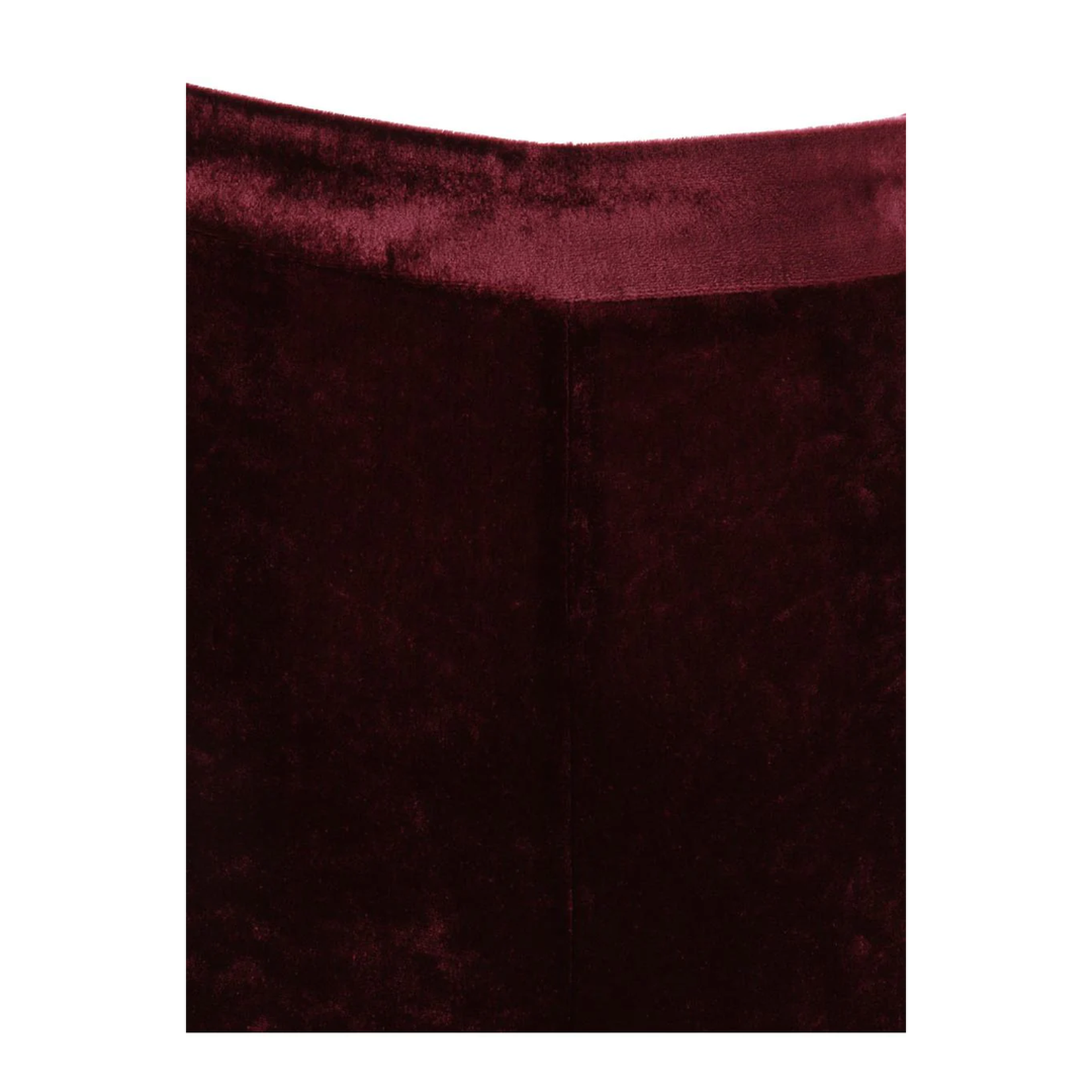 High-waisted design, hidden zip closure, straight leg cut.