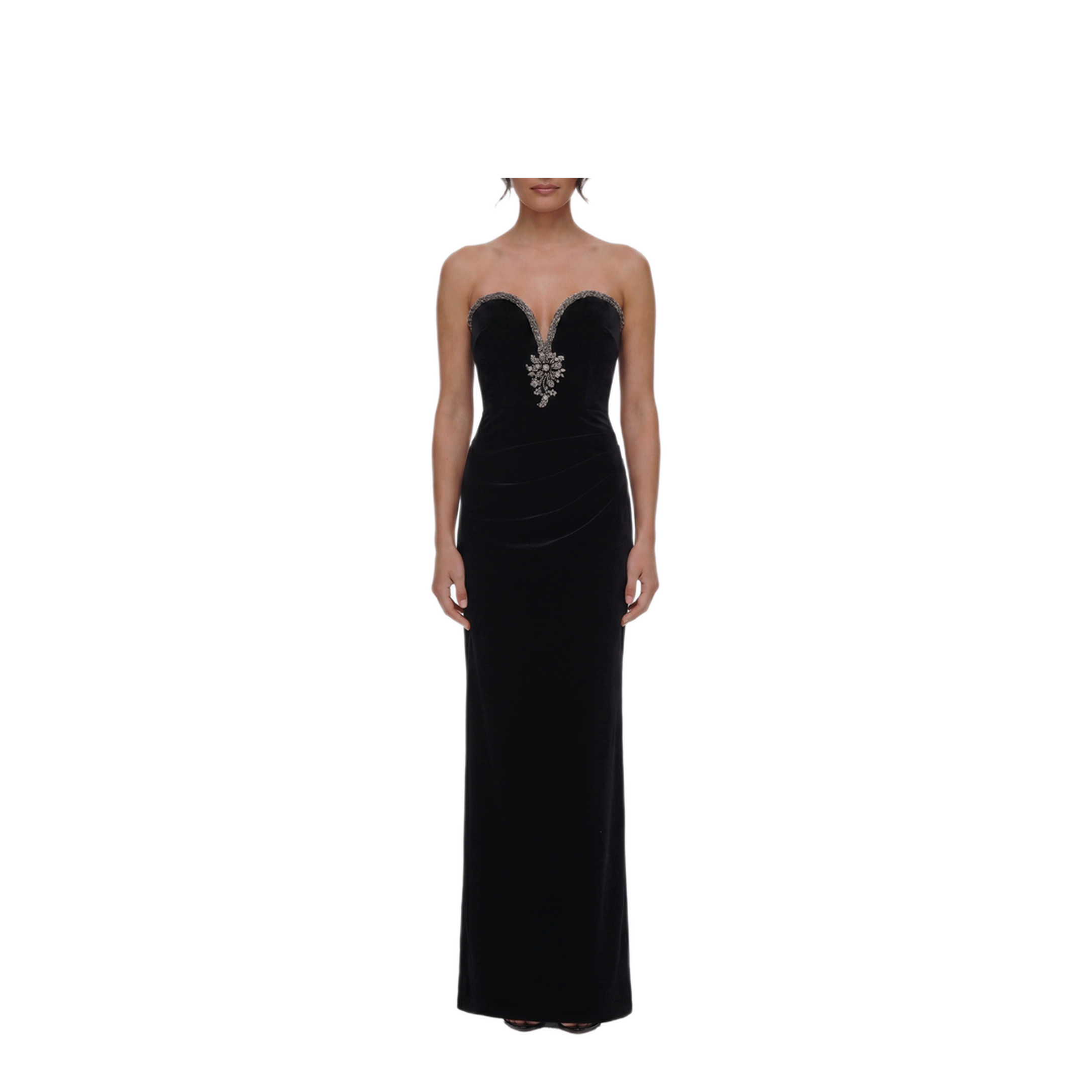 MAYFEYR - Self Portrait - Black Velvet Maxi Dress - AW26-161XB