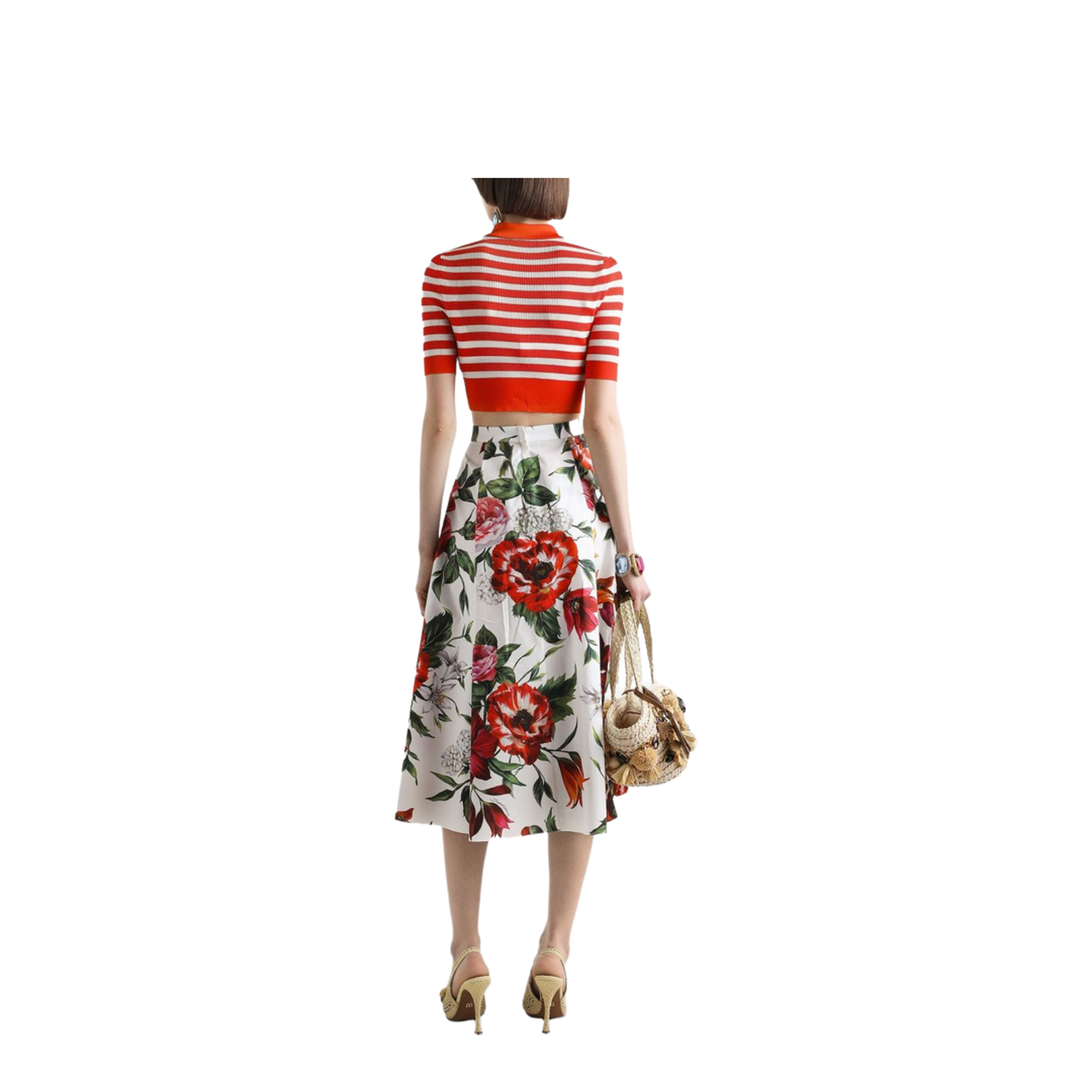 Anemoni Print Cotton Midi Skirt