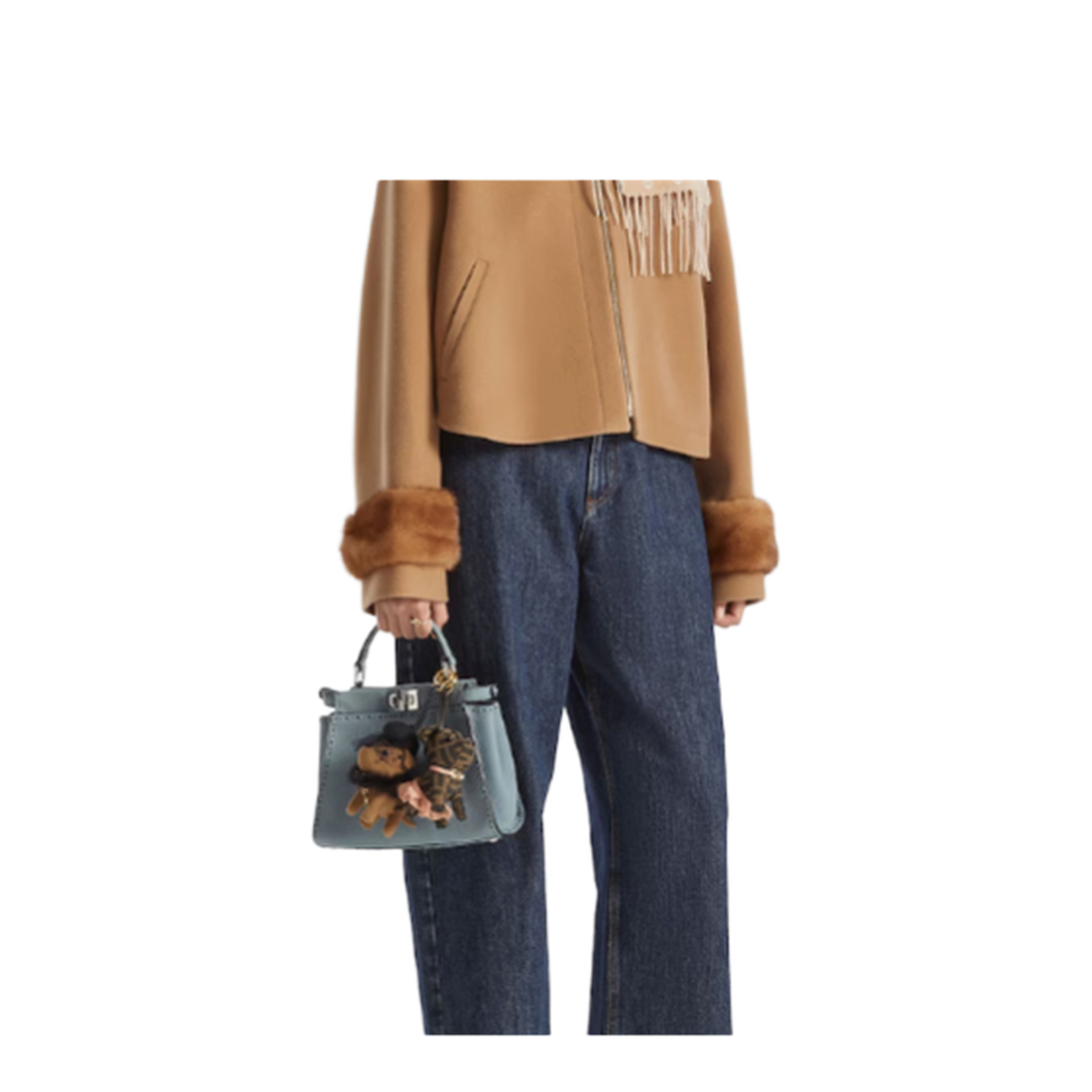 Peekaboo Mini Cuoio Romano Leather Light Blue