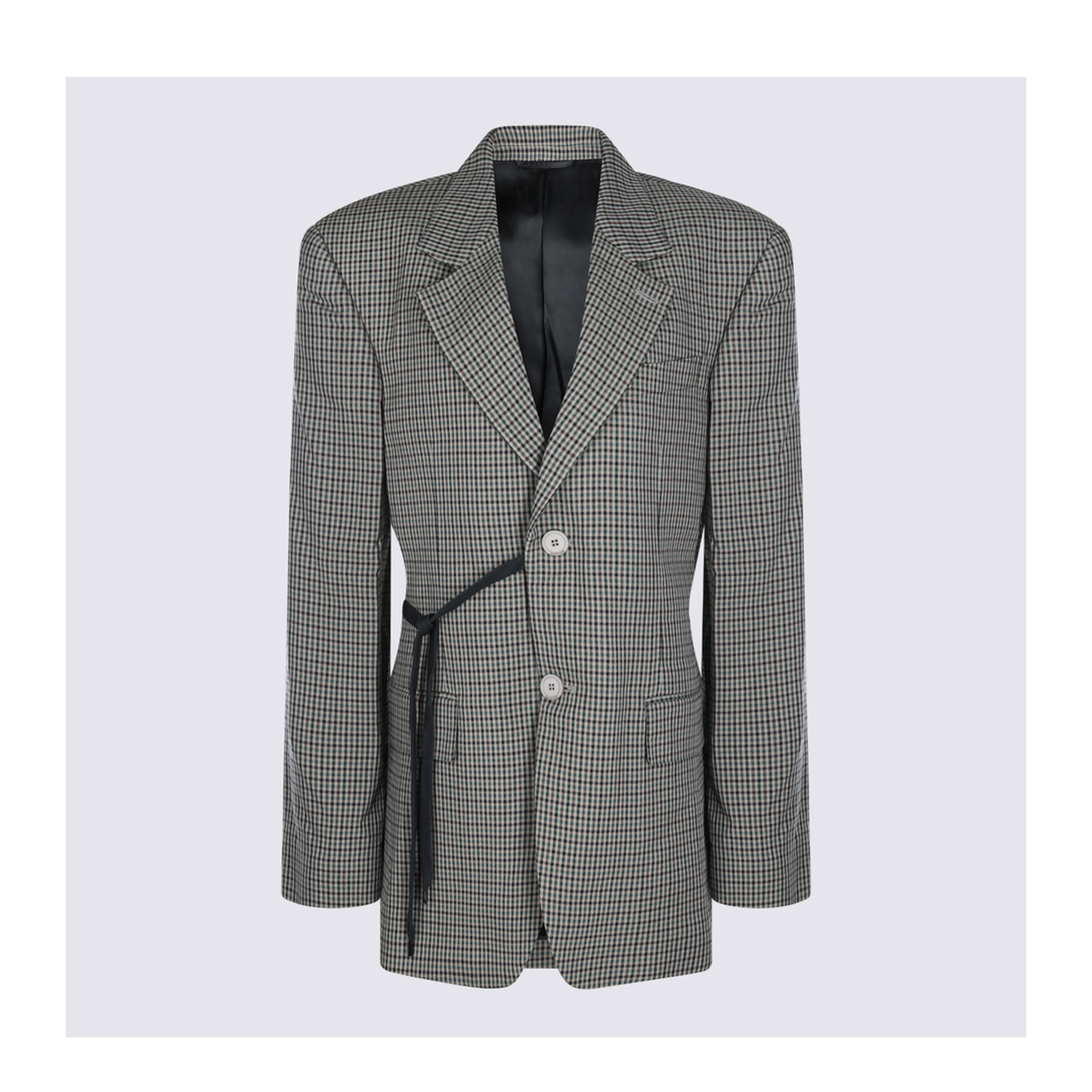 Wrap Tailored Jacket in Khaki/Brown