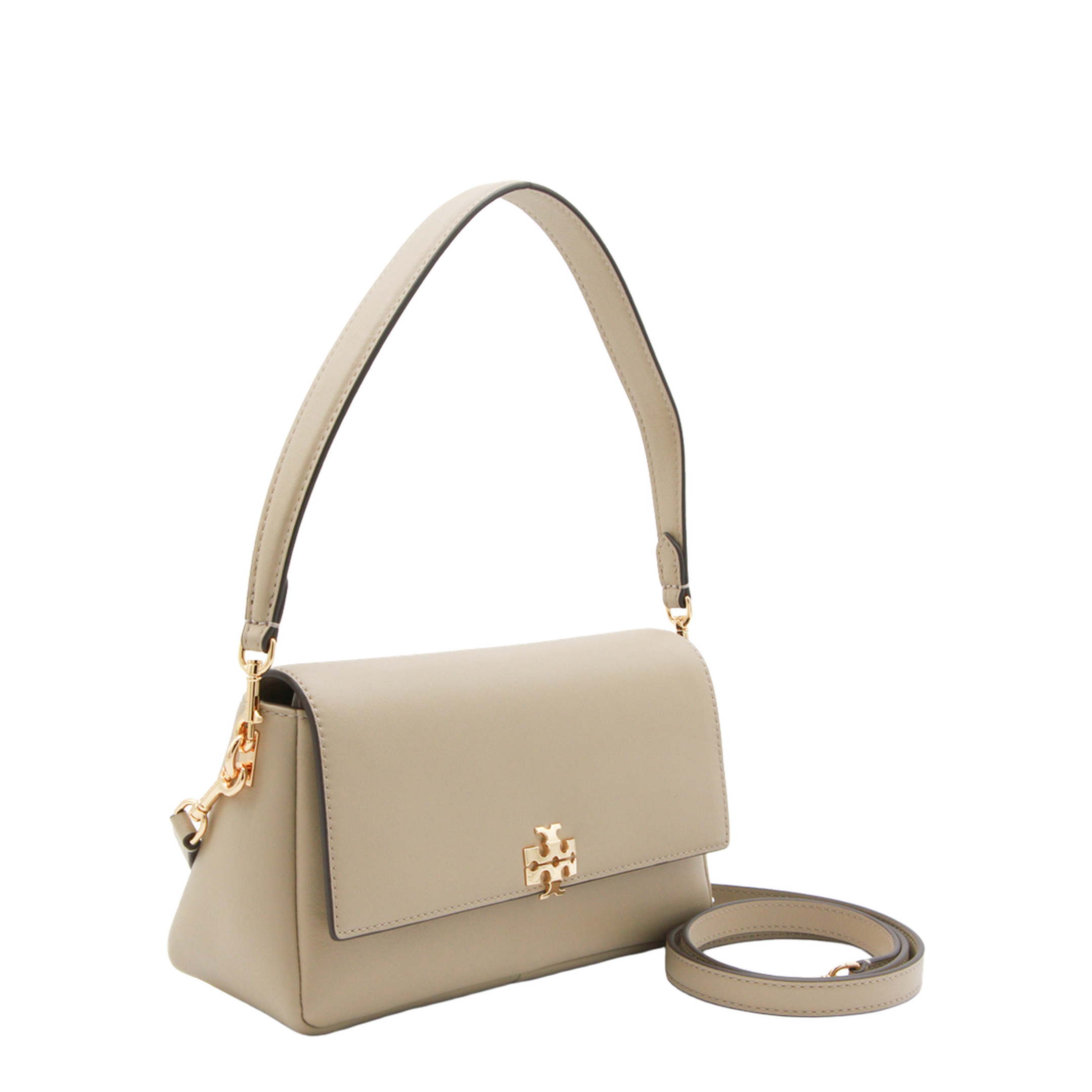 Charlie Small Leather Shoulder Bag - Soft Cement