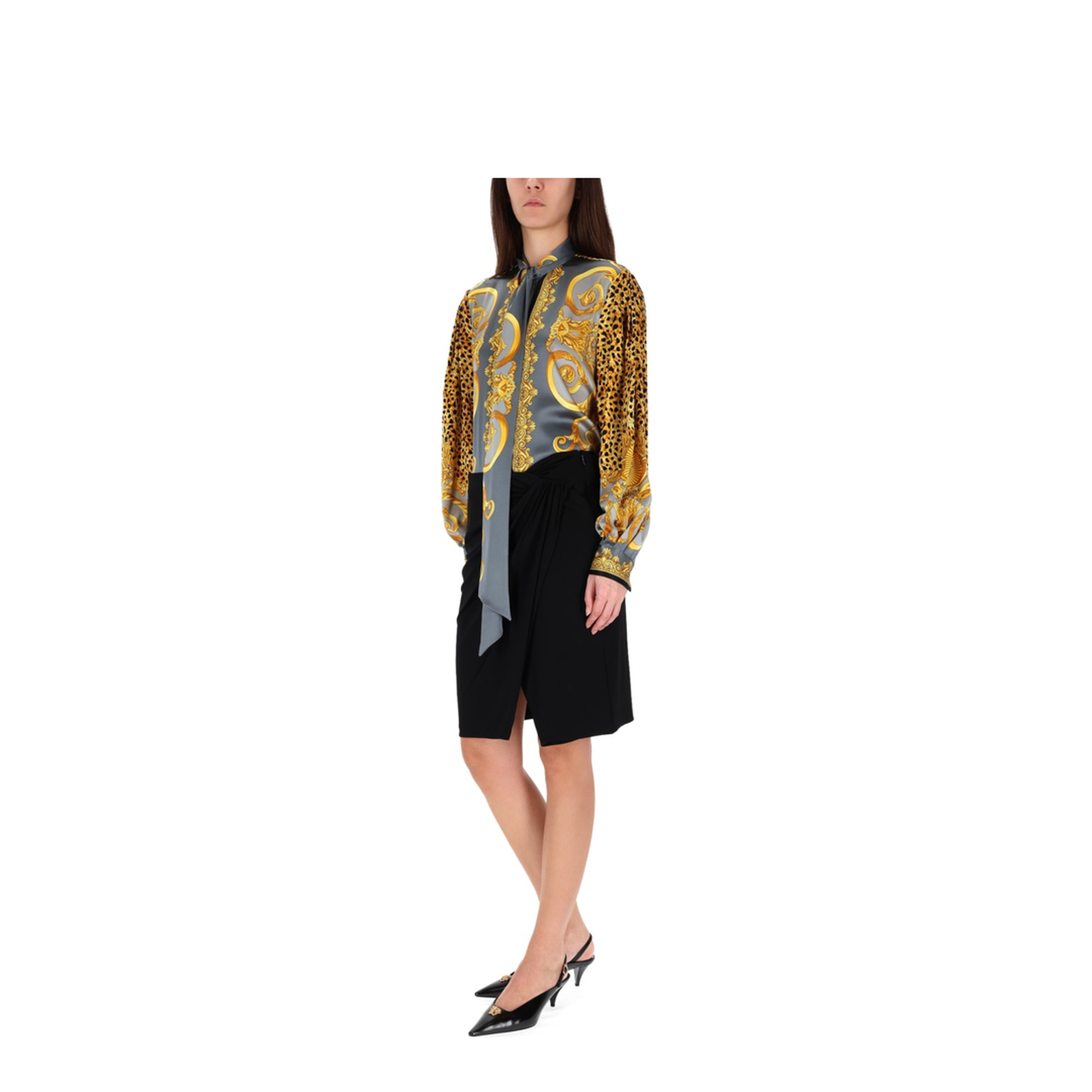 Stretch Viscose Midi Skirt