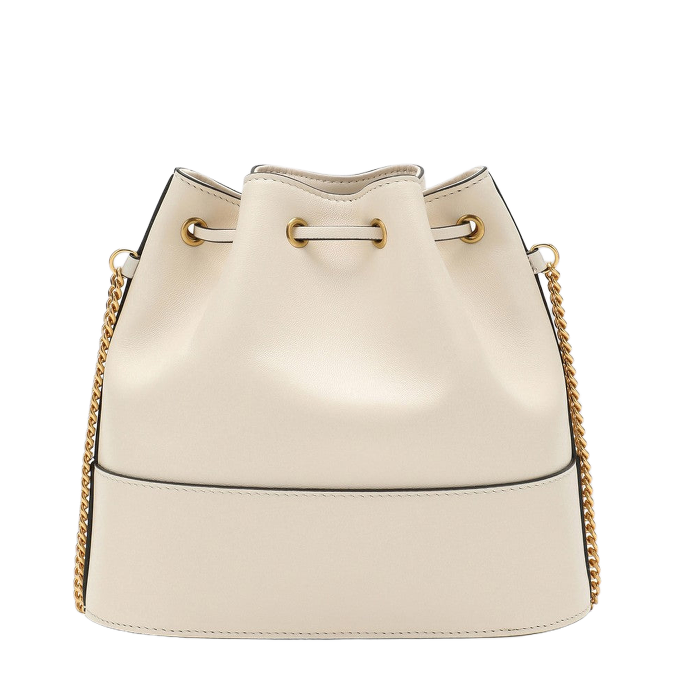 Mini Drawstring Vlogo Signature Nappa Antique Brass Logo