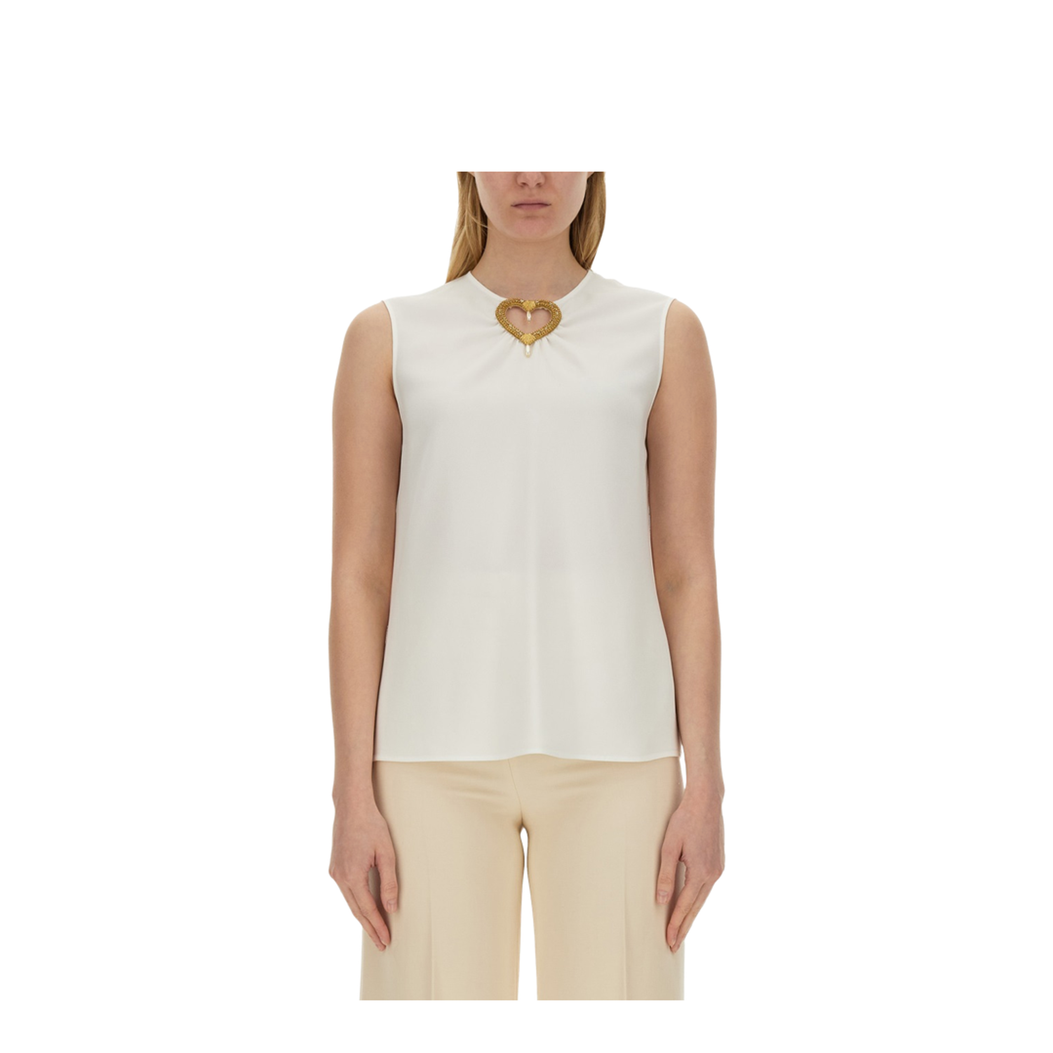 Blouse with Heart Applique