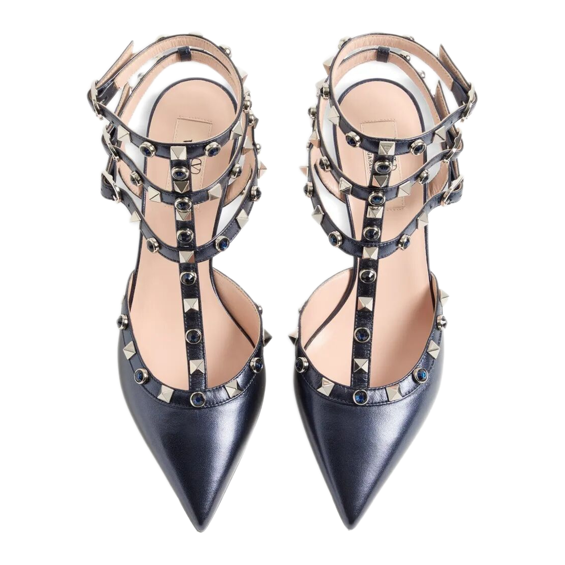 MAYFEYR - Valentino - Rockstud 65 Pumps In Laminated Nappa Leather With Cabochon - WS0375ELQF8Y