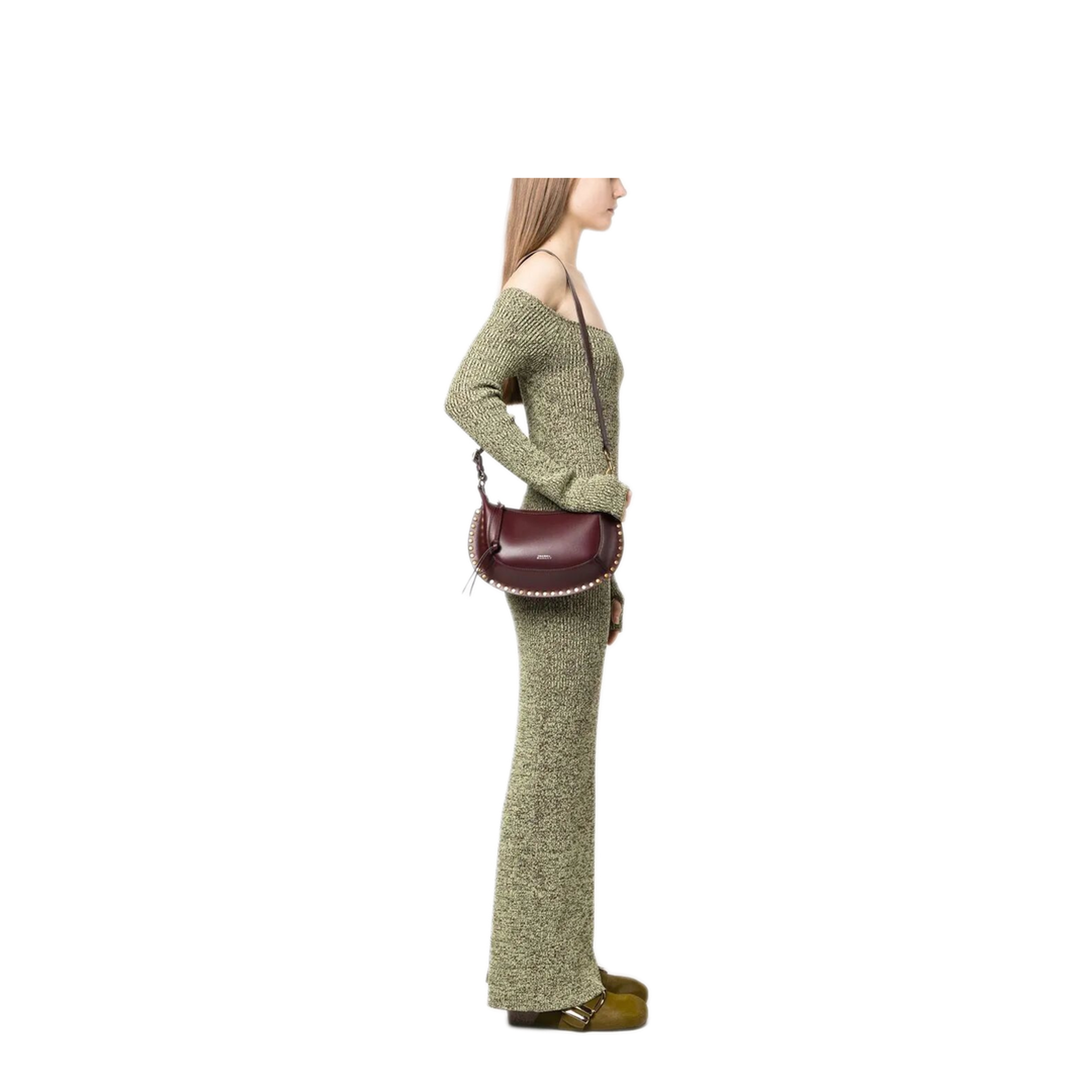 MAYFEYR - Isabel Marant - Oskan Moon Studded Shoulder Bag - PP0003FAA1C01M