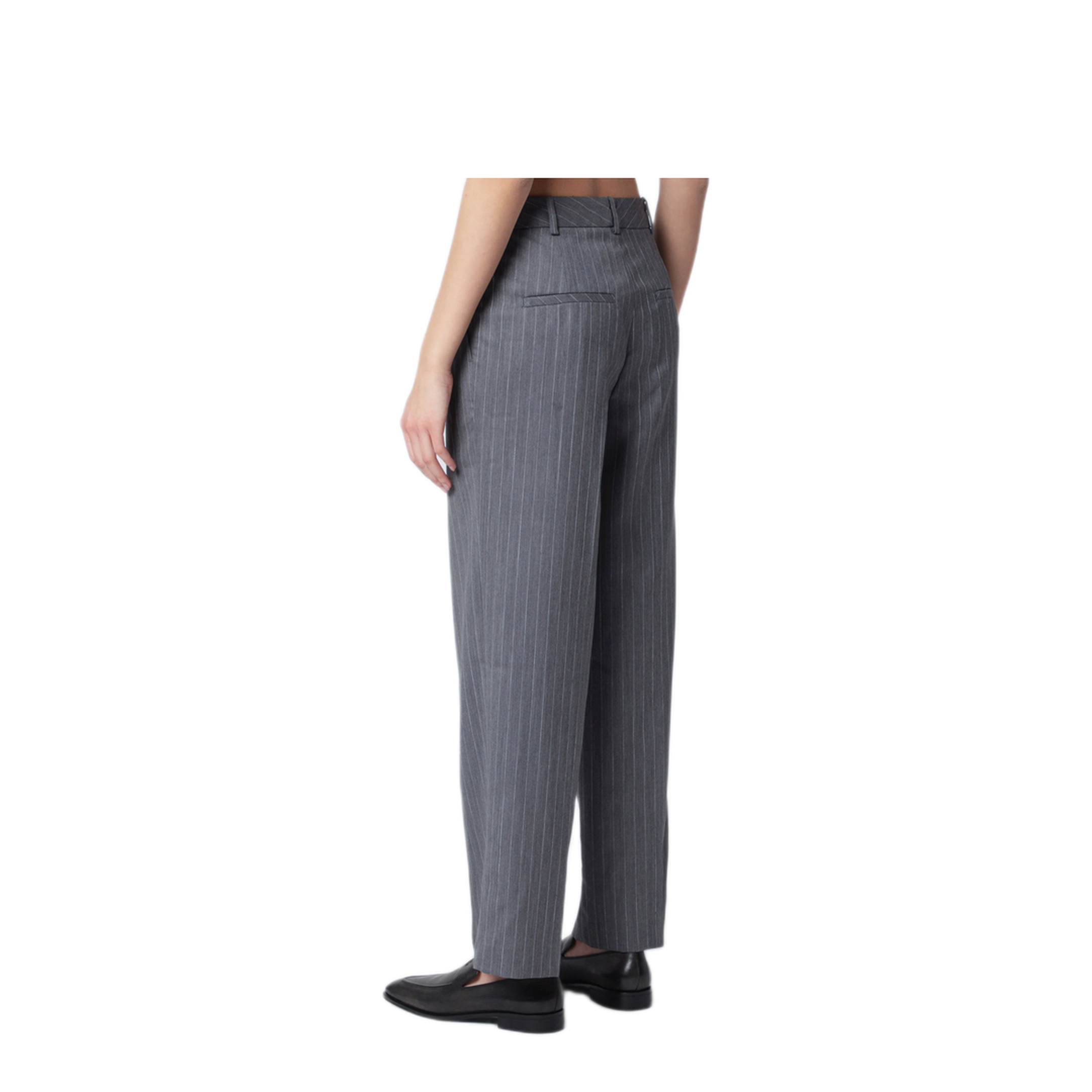 MAYFEYR - Anine Bing - Trent Cropped Trousers In Light Grey Fabric - A-03-12193WOSTR17