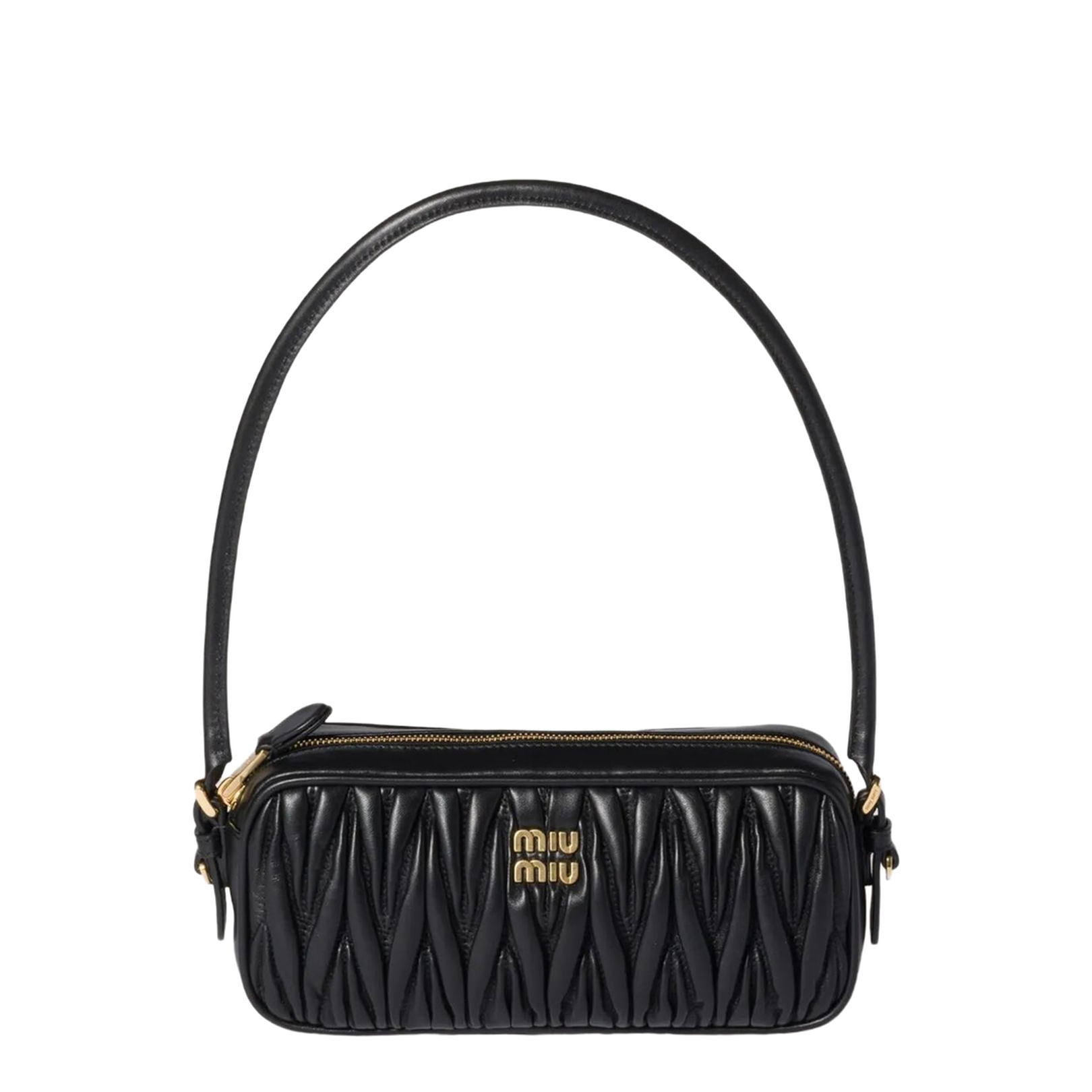 Black Matelassé Nappa Leather Pouch