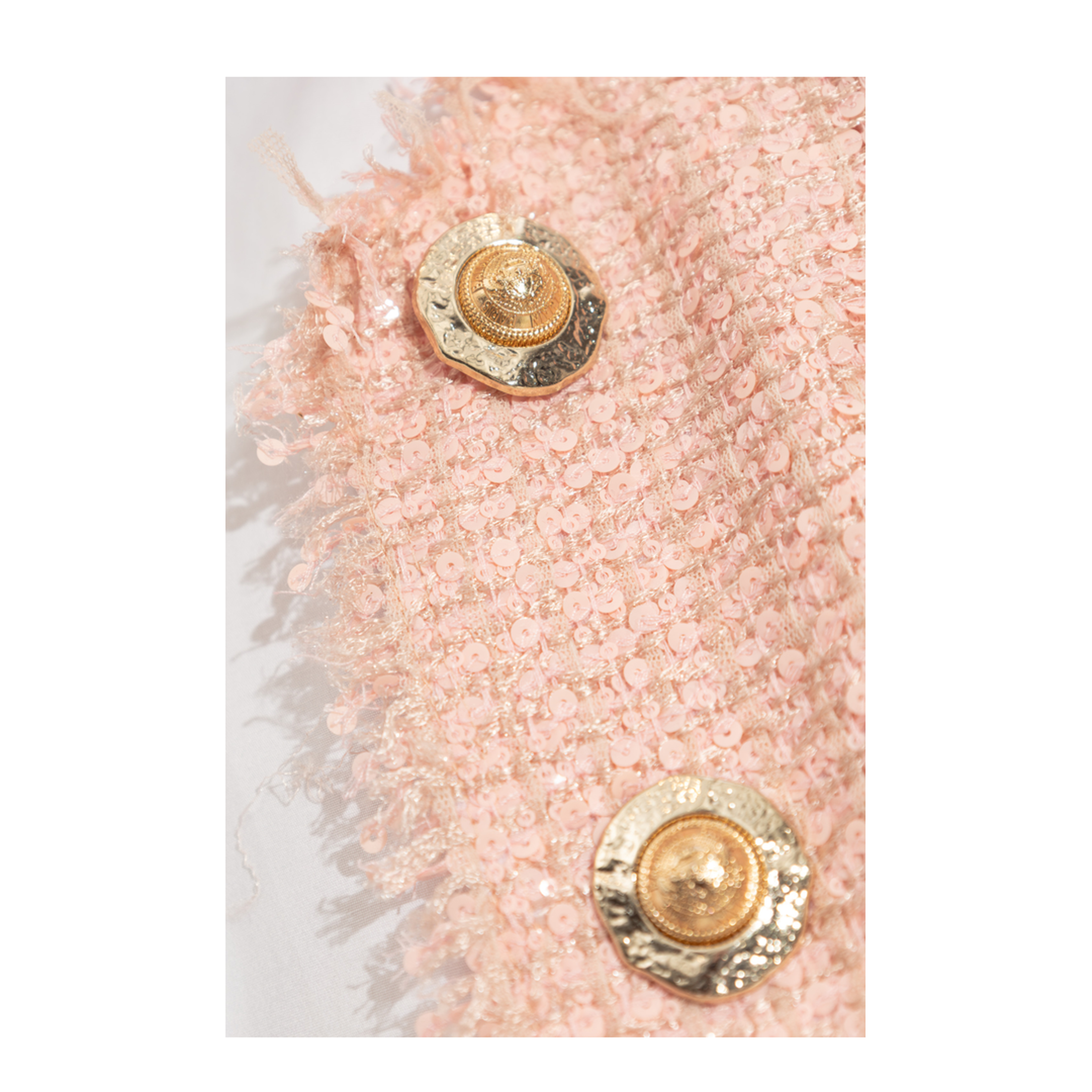 Sequin Tweed Jacket Pink