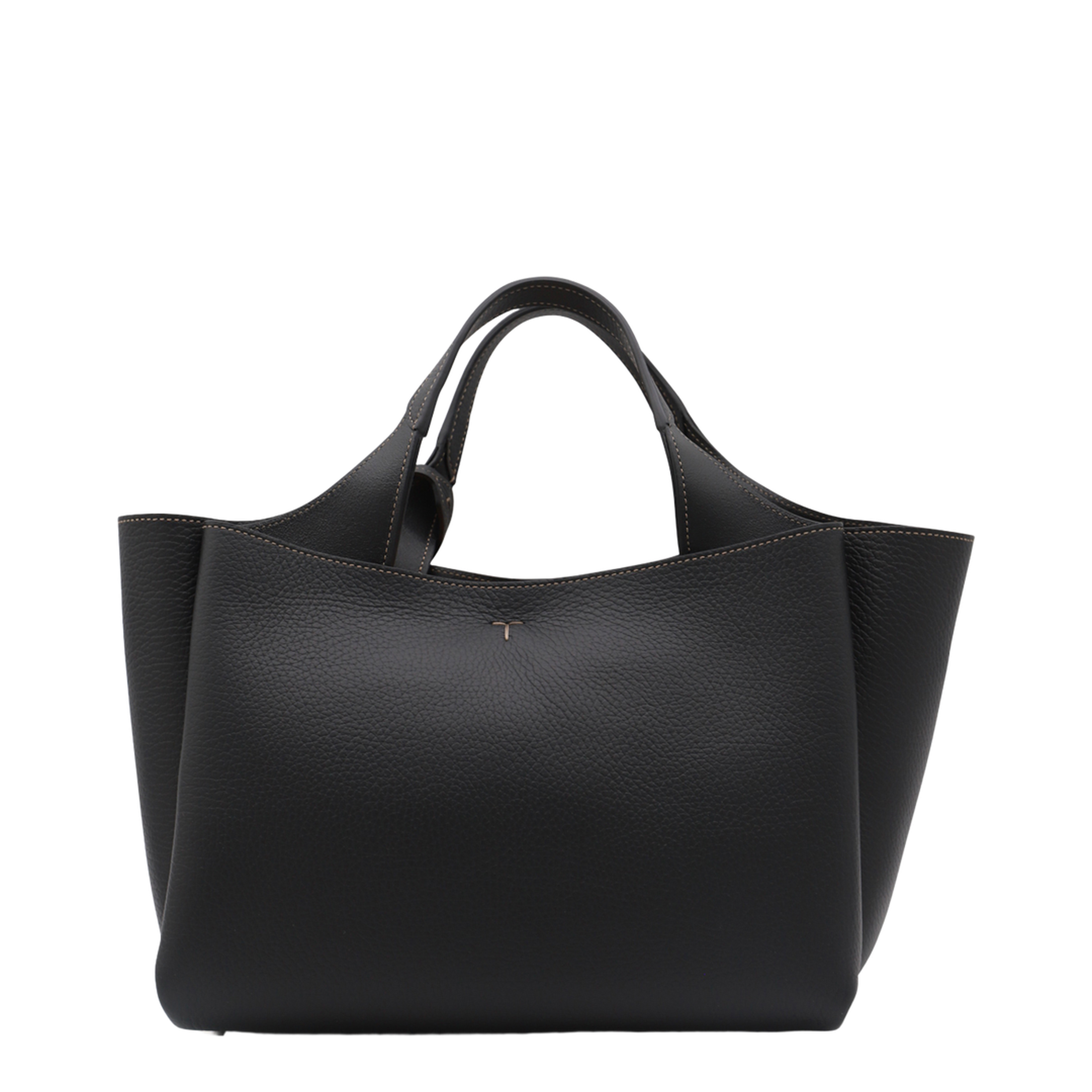 T Timeless Mini Calf Leather Tote - Black