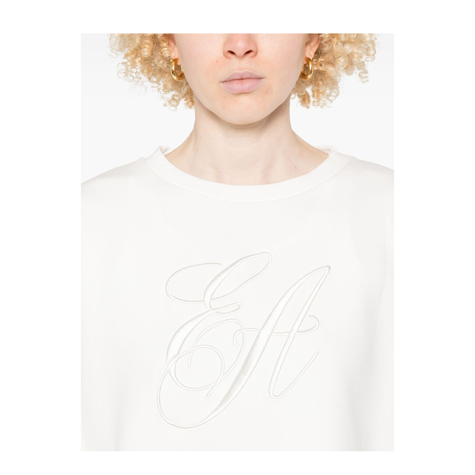Double-Jersey Sweatshirt with Oversized Logo Embroidery