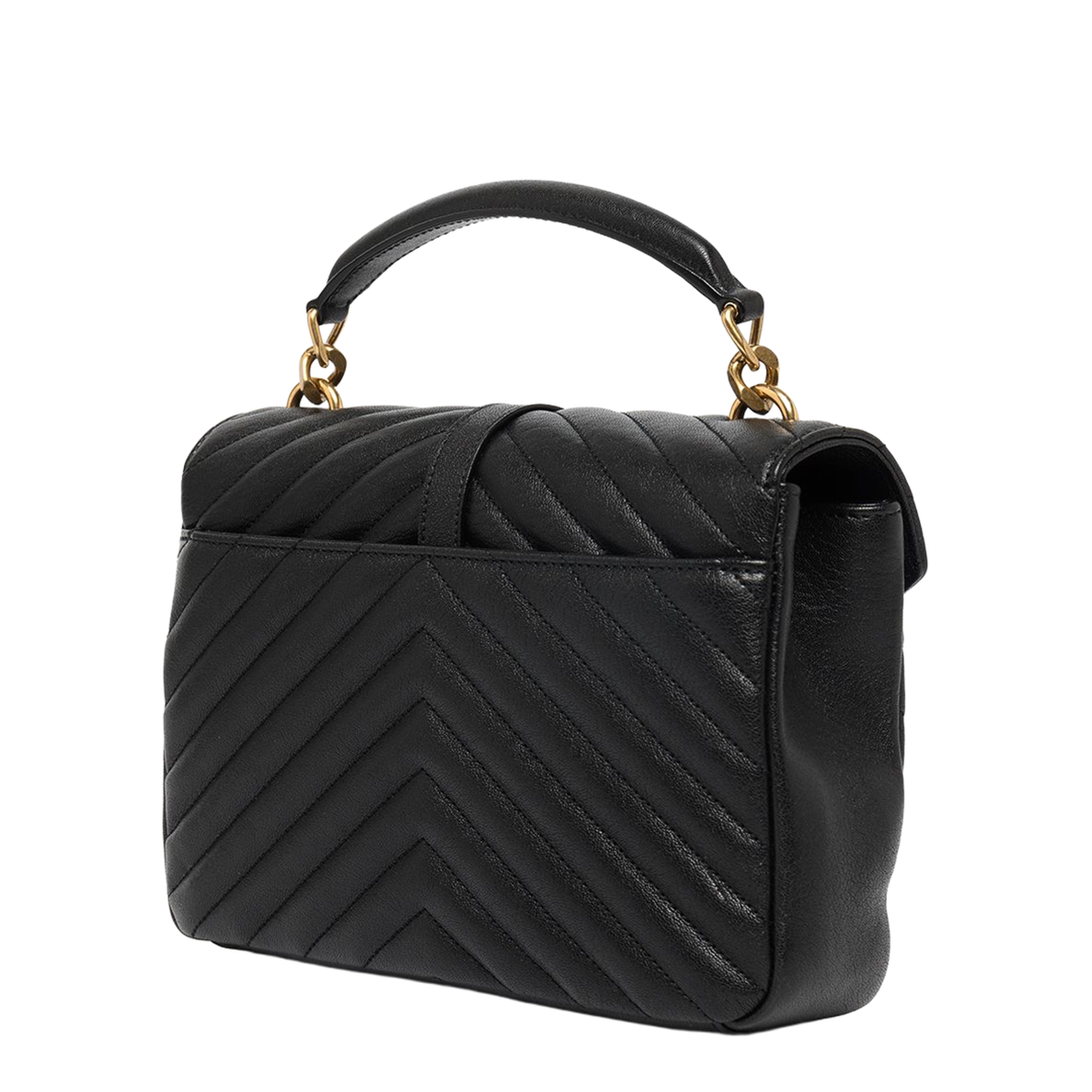 College Medium Quilted Leather Shoulder Bag - Nero