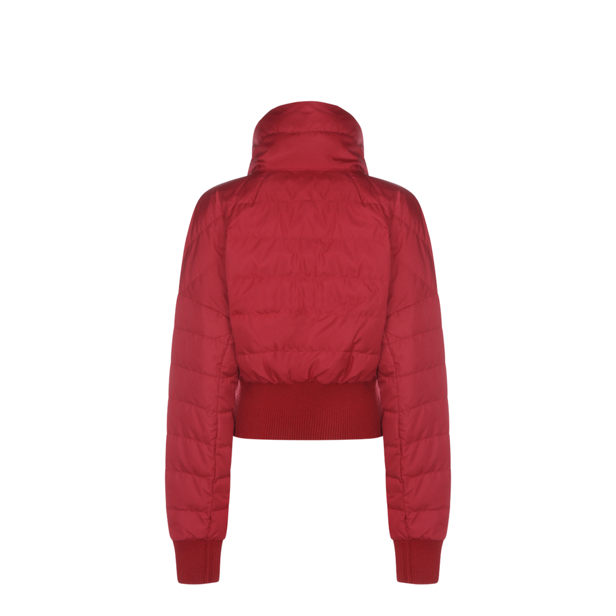 Cropped Jacket With Logo Plaque On The Zip Puller And Logo Patch