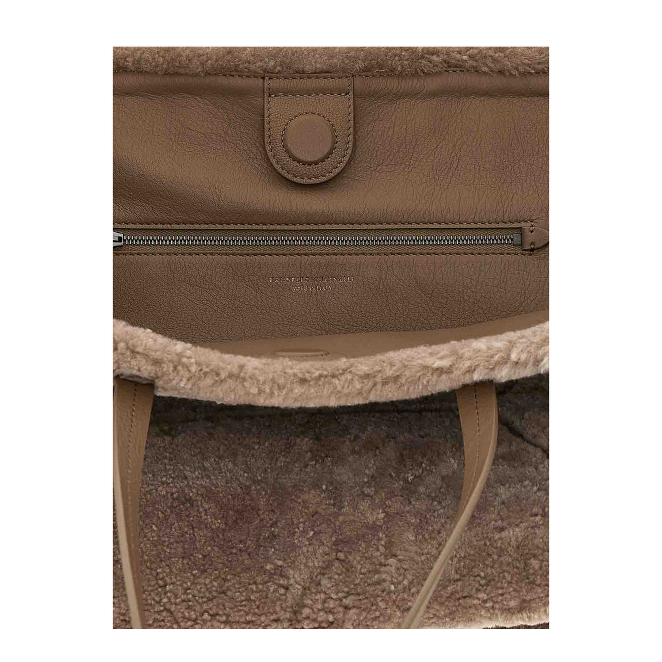 Large Shoulder Bag in Curly Shearling
