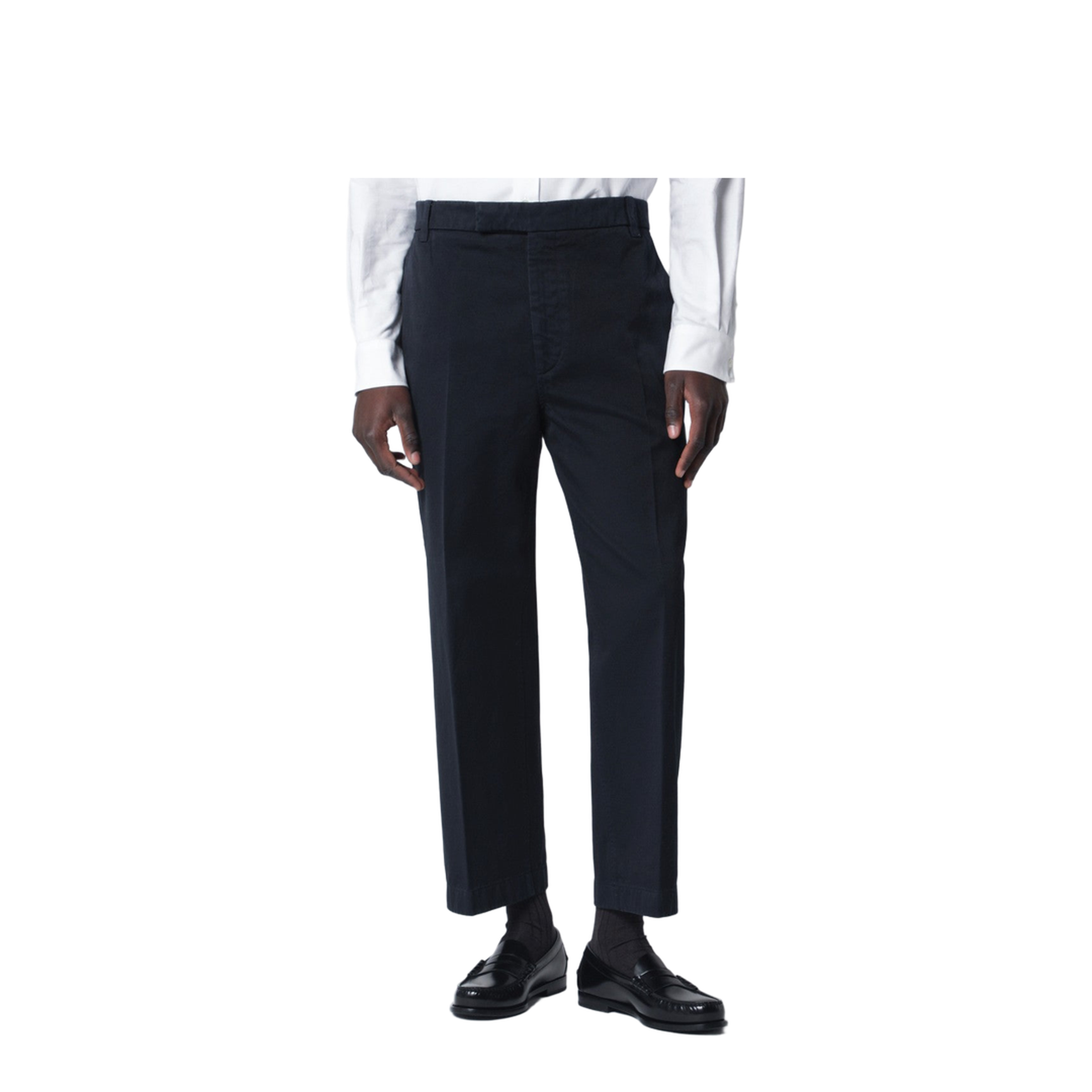 MAYFEYR - Thom Browne - Navy Blue Cotton Trousers - MTU335WF0576415