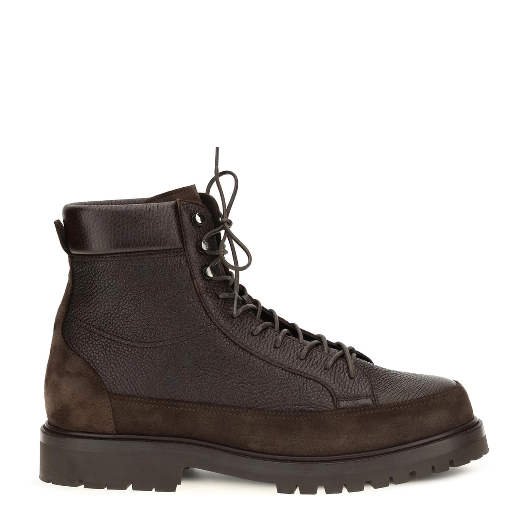 MAYFEYR - Brunello Cucinelli - Lace-Up Deer Leather And Suede Ankle Boots - MZUNTSQ677