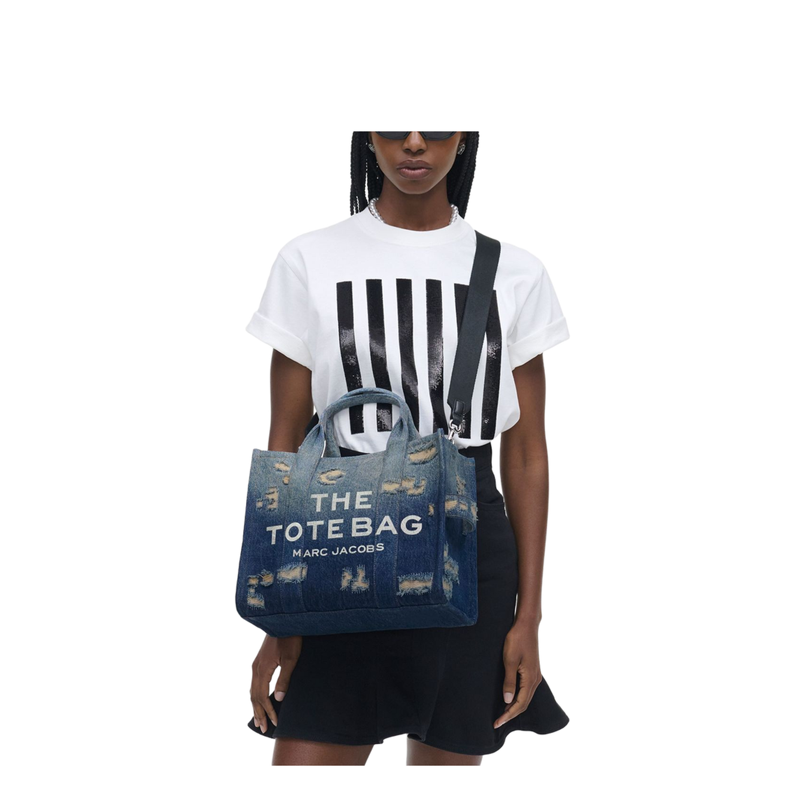 Rip And Repair Denim Medium Tote Bag