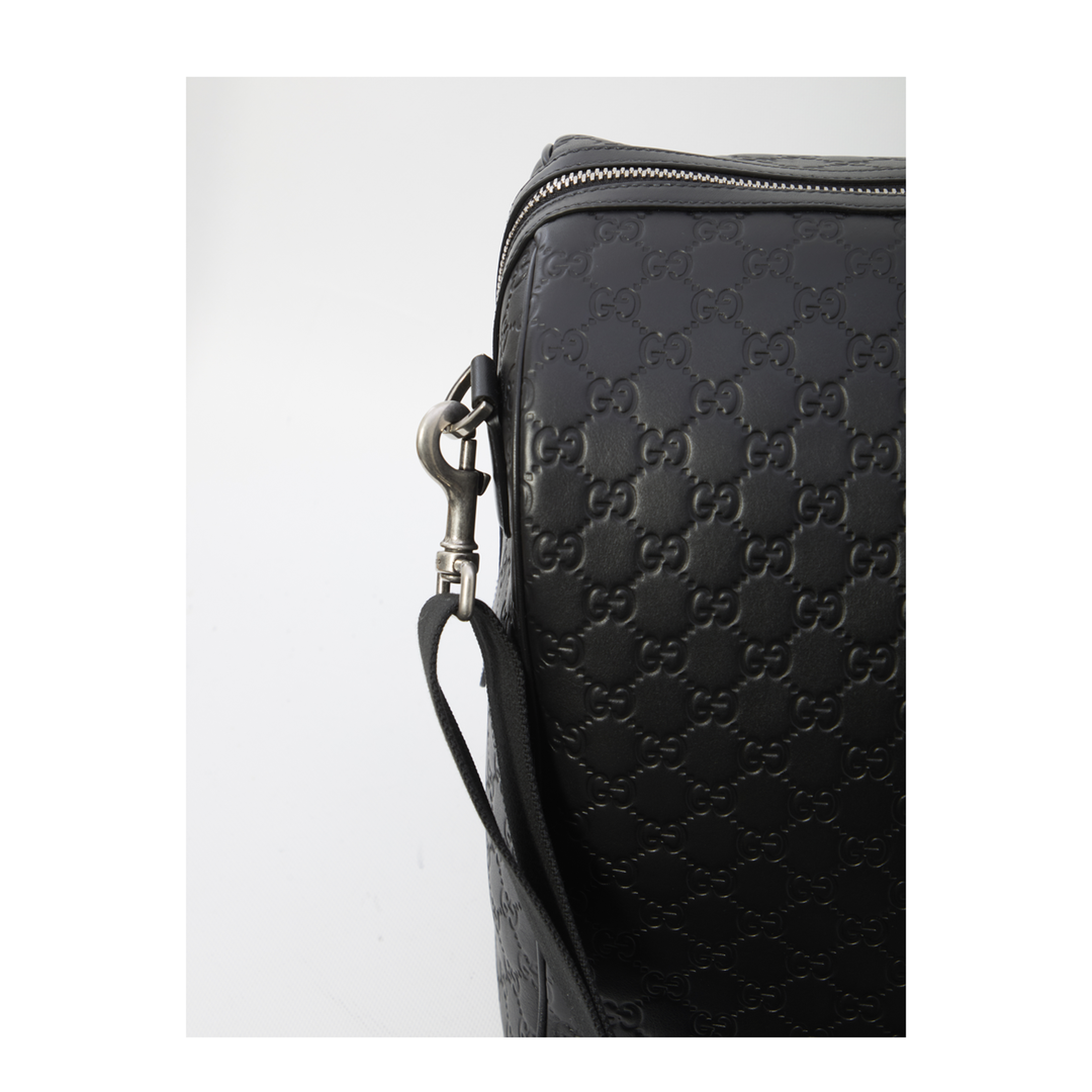 Large Duffle Bag in Black Leather