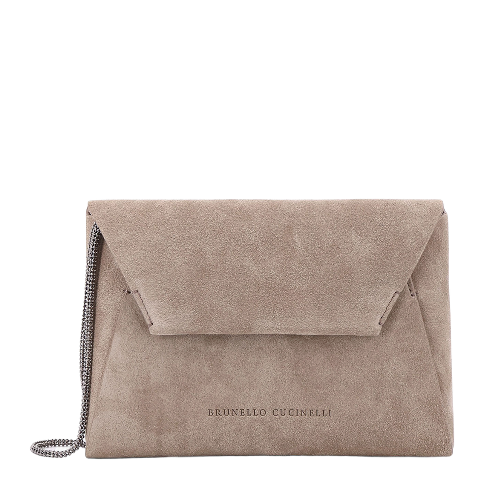 Monile Suede Clutch Bag