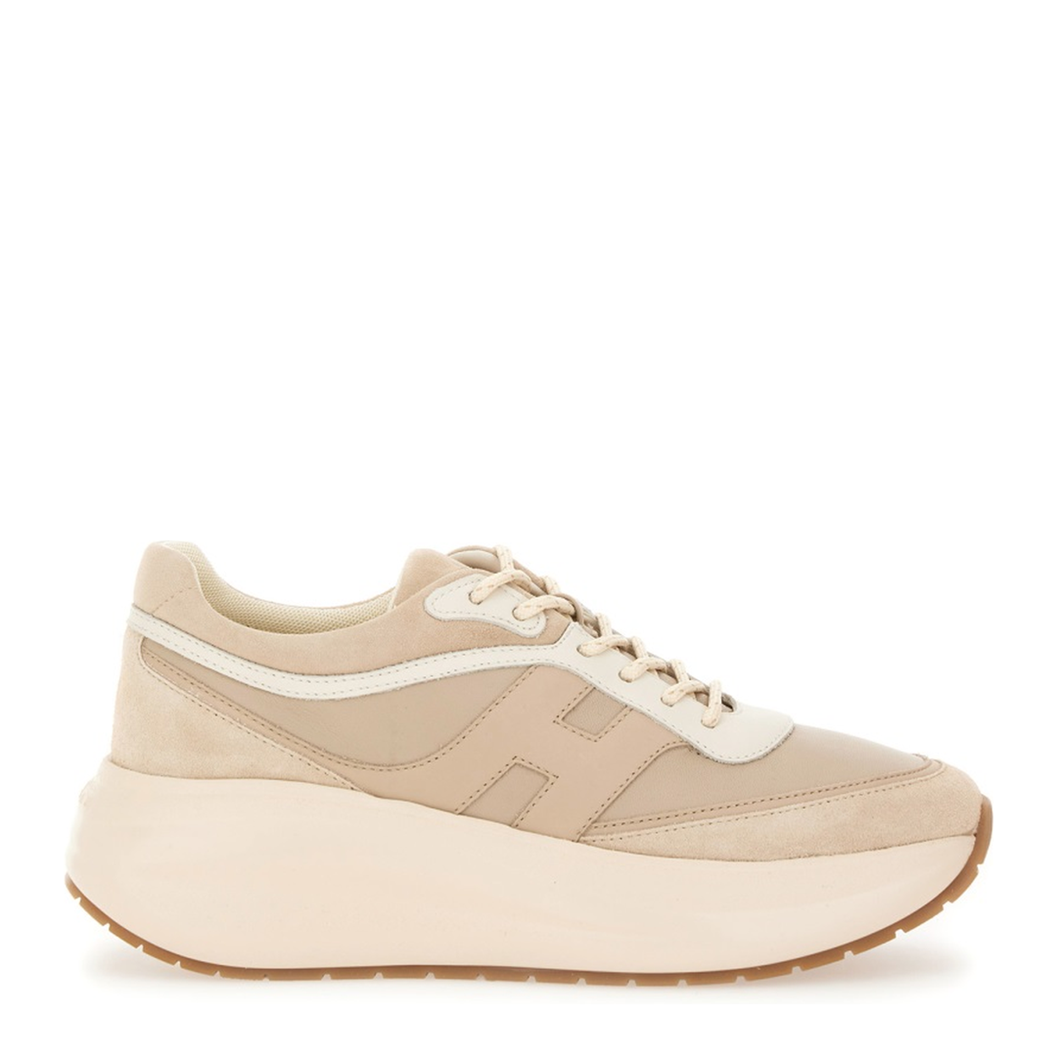 Beige Front Lace-Up Fastening