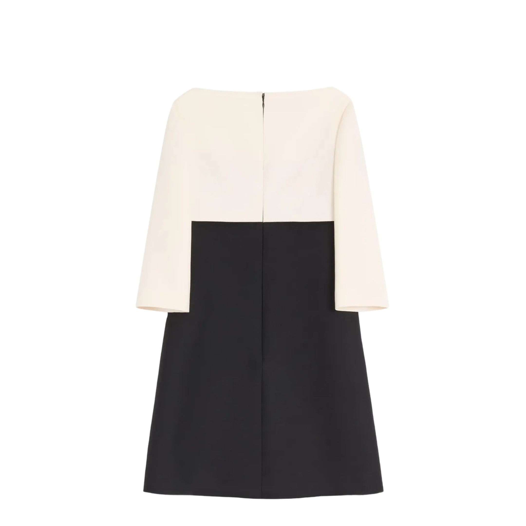 MAYFEYR - Valentino - Crepe Couture Short Dress With Bow And Contrasting Sleeves - BVAJ061CF
