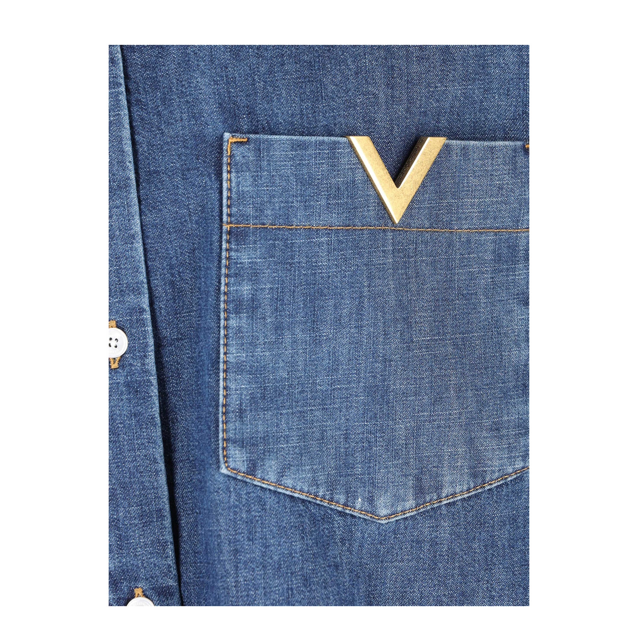 Women's Long Sleeve Denim Shirts Blue