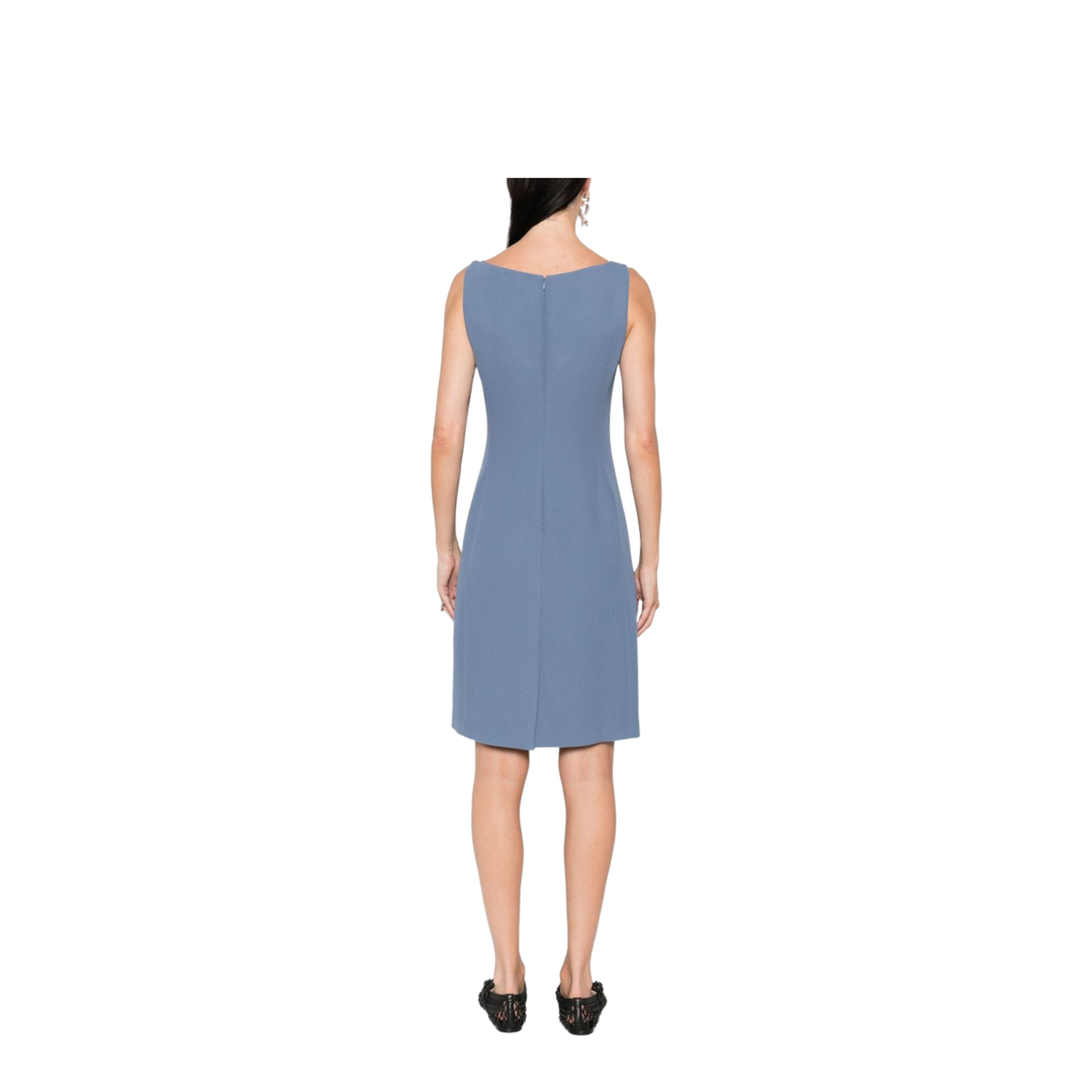 Waffle-weave Technical Fabric Sheath Dress