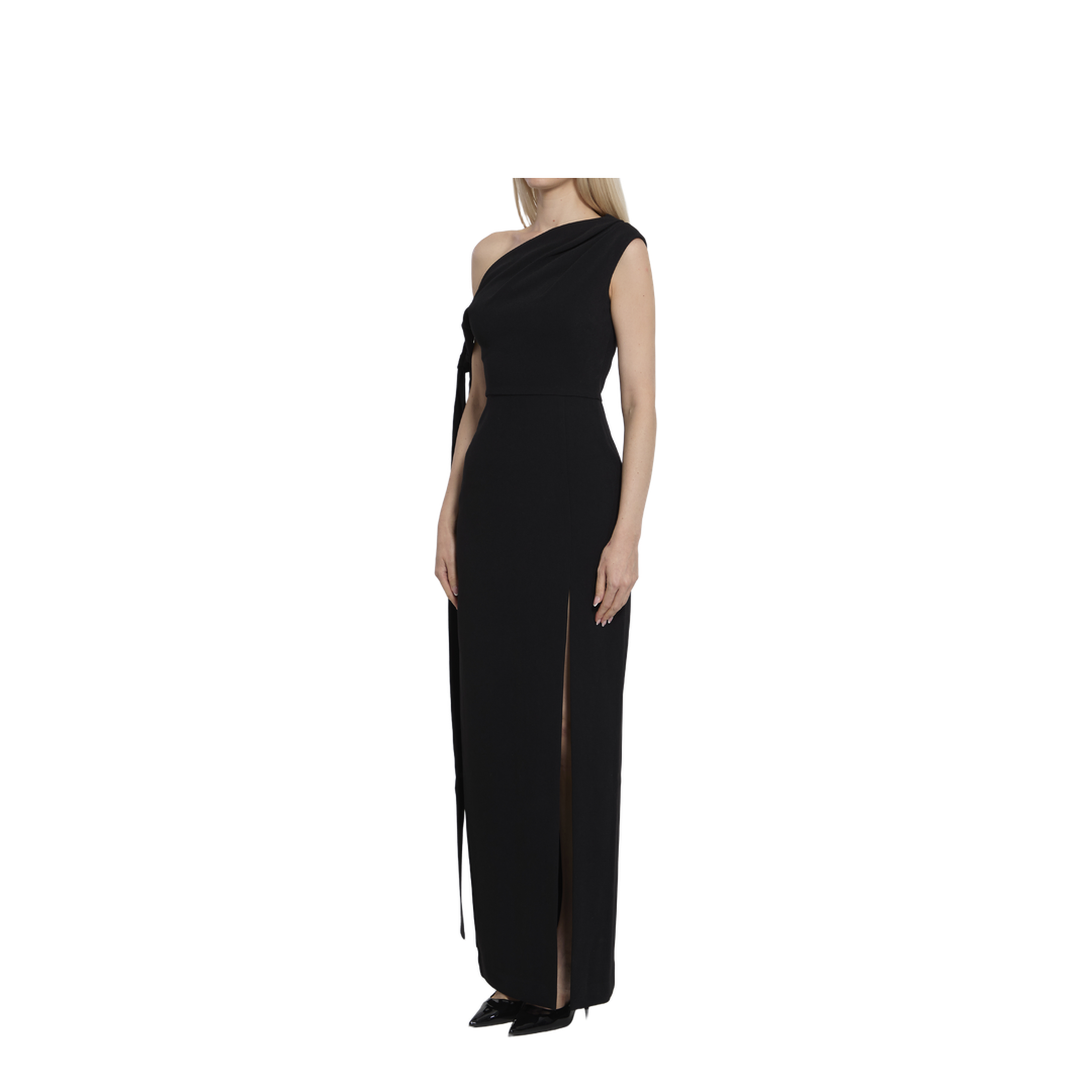 Black Side Split Sleeveless Maxi Length Dress