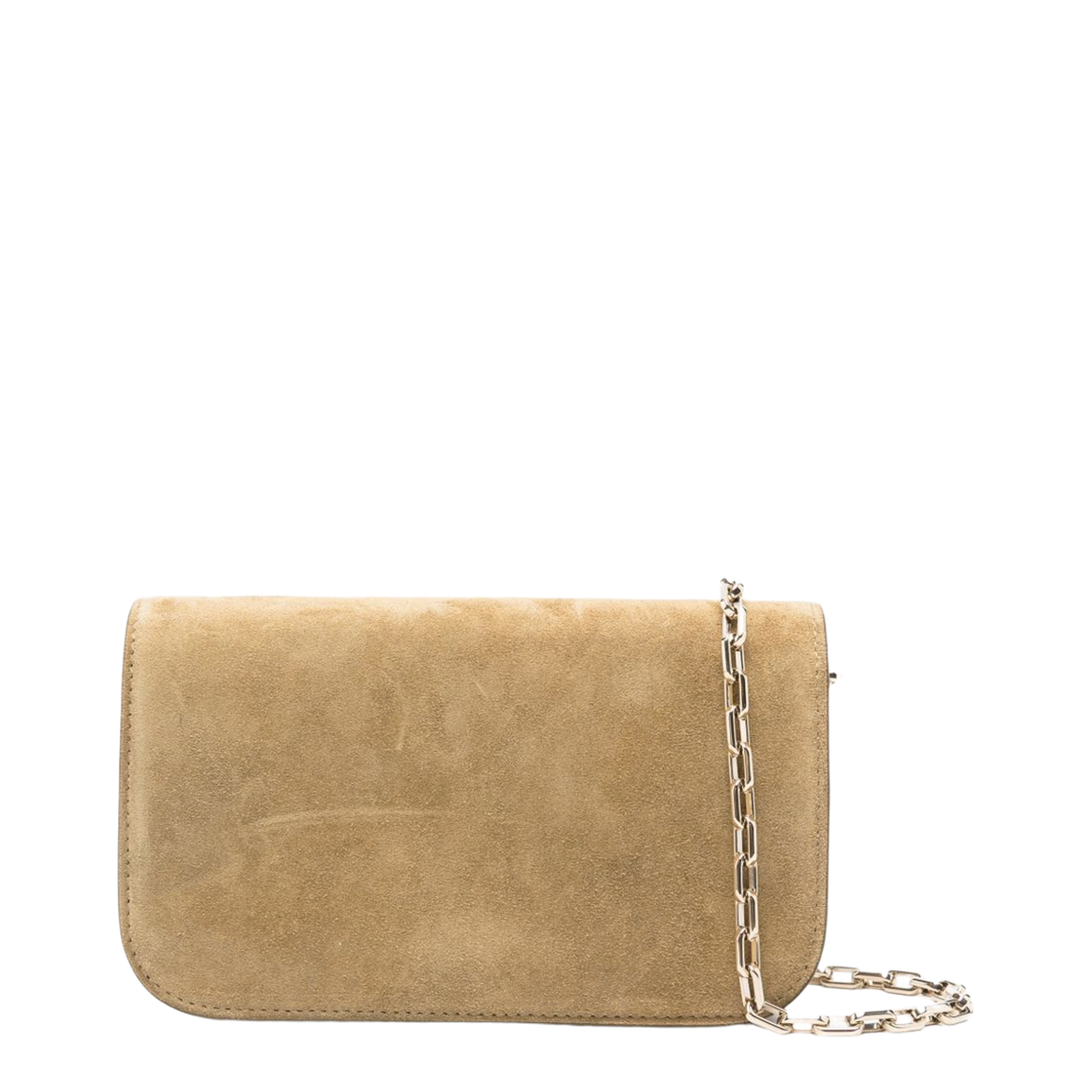 Paloma Medium Reversed Calf Leather Clutch - Bronzo/Gold
