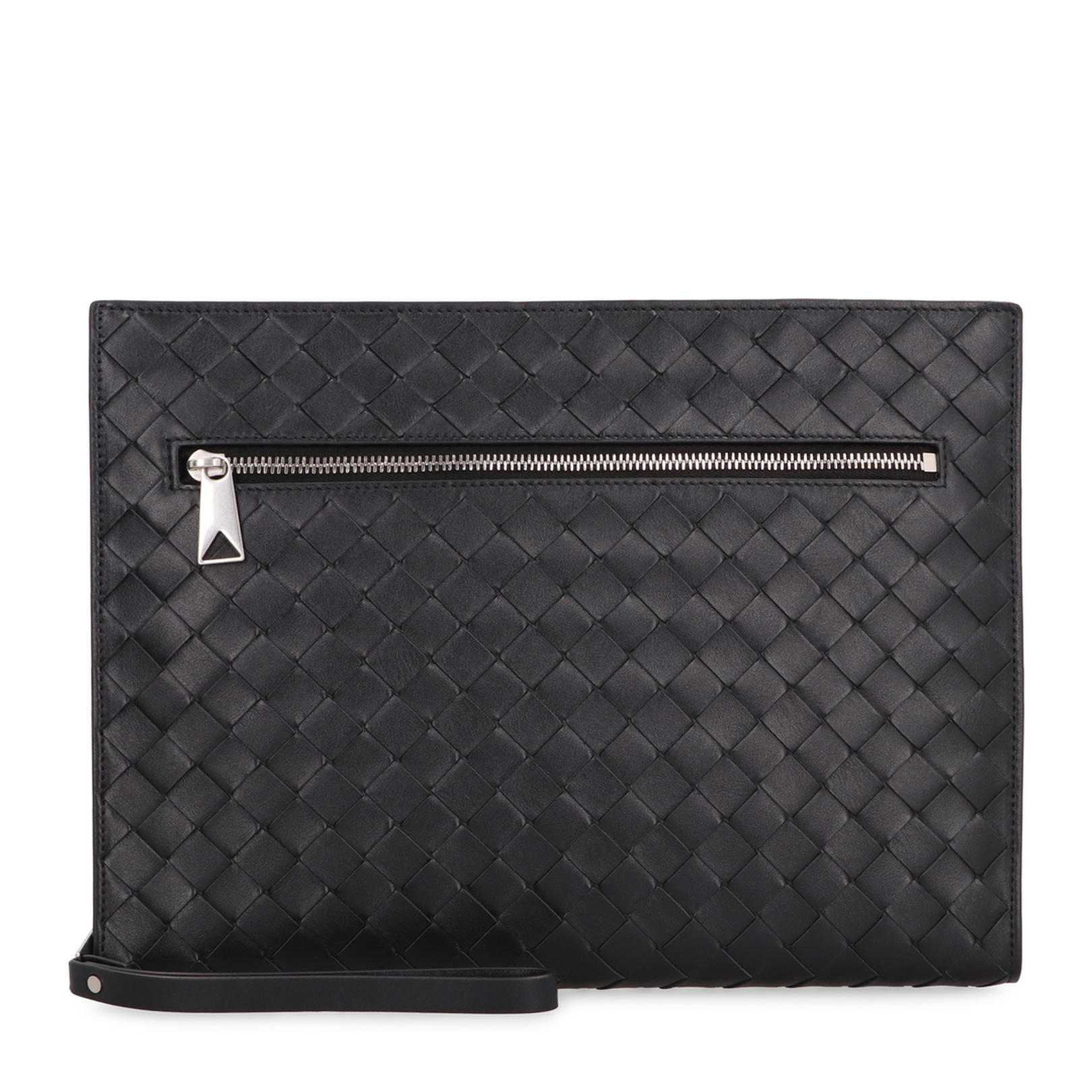 Intrecciato Leather Document Case - Black