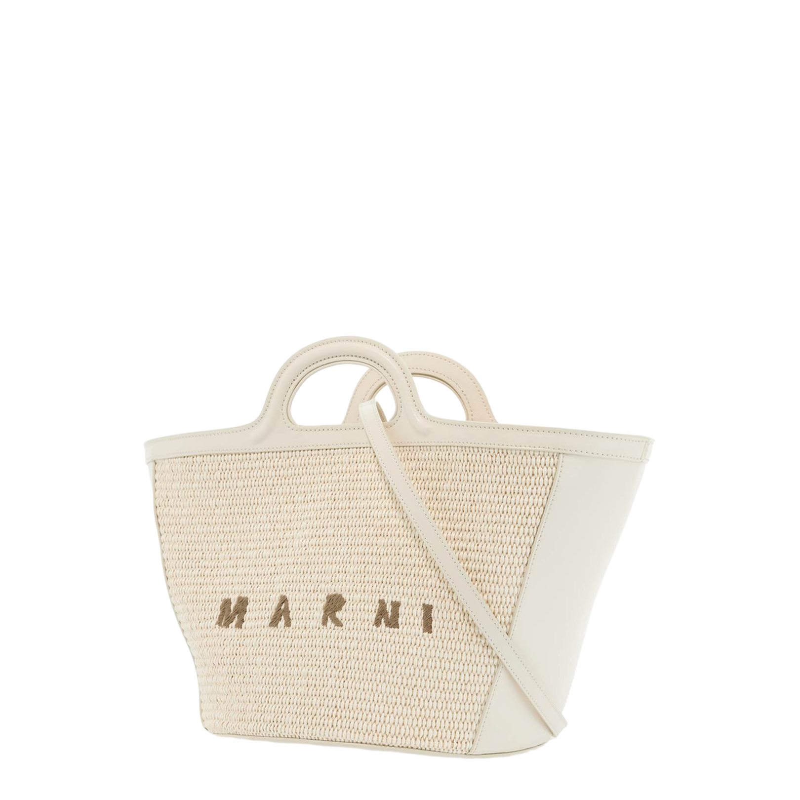 Beige Cotton and Nylon Handbag with Woven Design