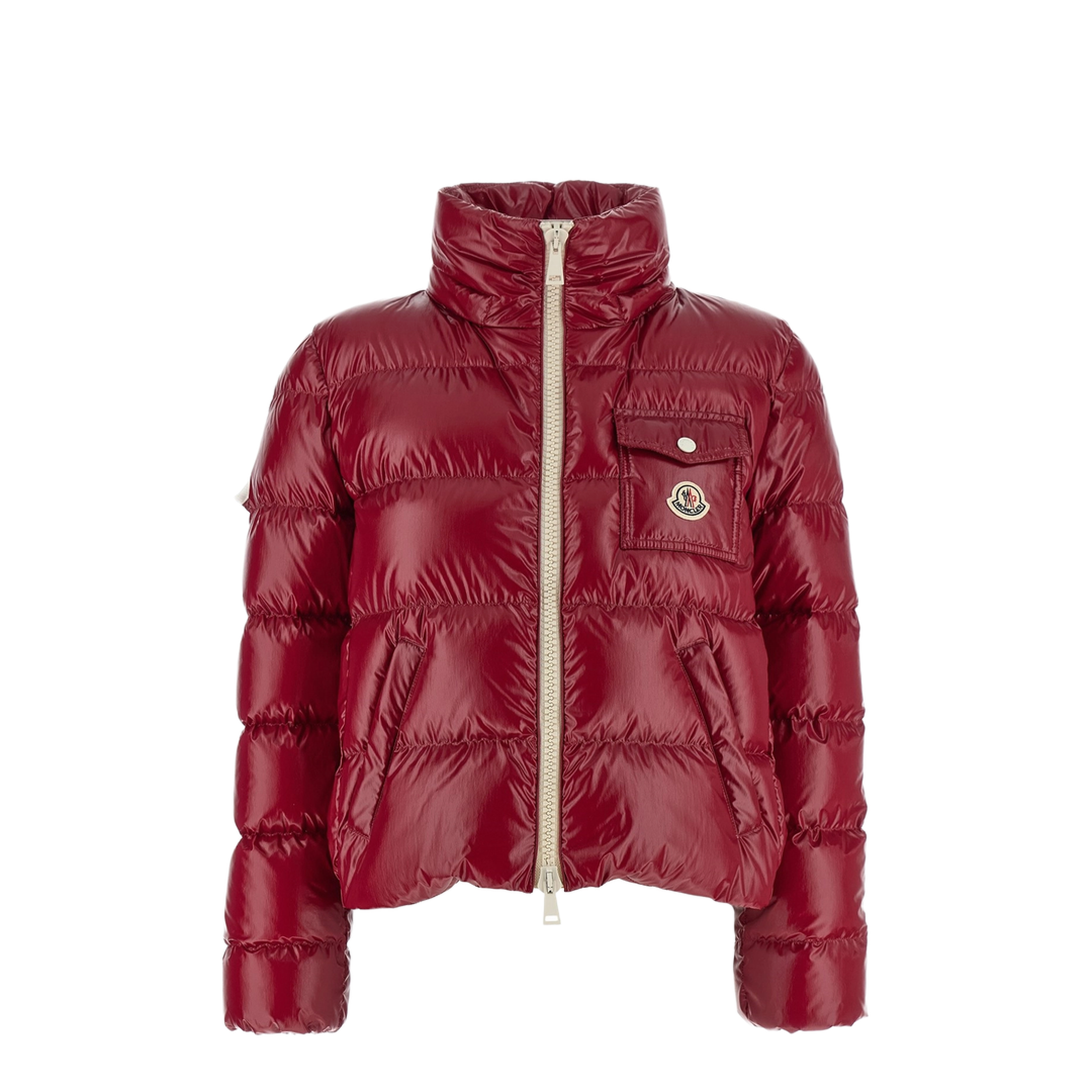 Cherry Pink Andro Hooded Short Down Jacket