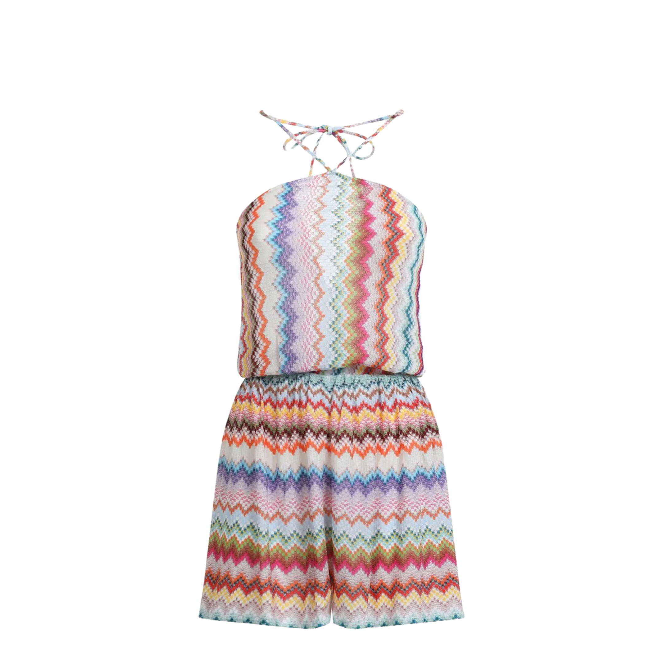 MAYFEYR - Missoni - Short Jumpsuit In Lamé Viscose With Pixel-Effect Zigzag Pattern - MC26SG02BR014F