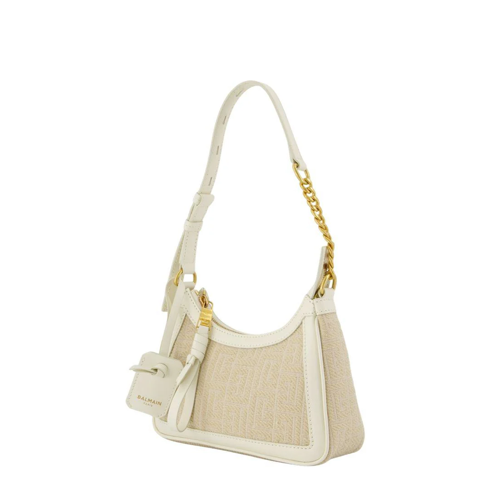 Embroidered Shoulder Bag In Beige