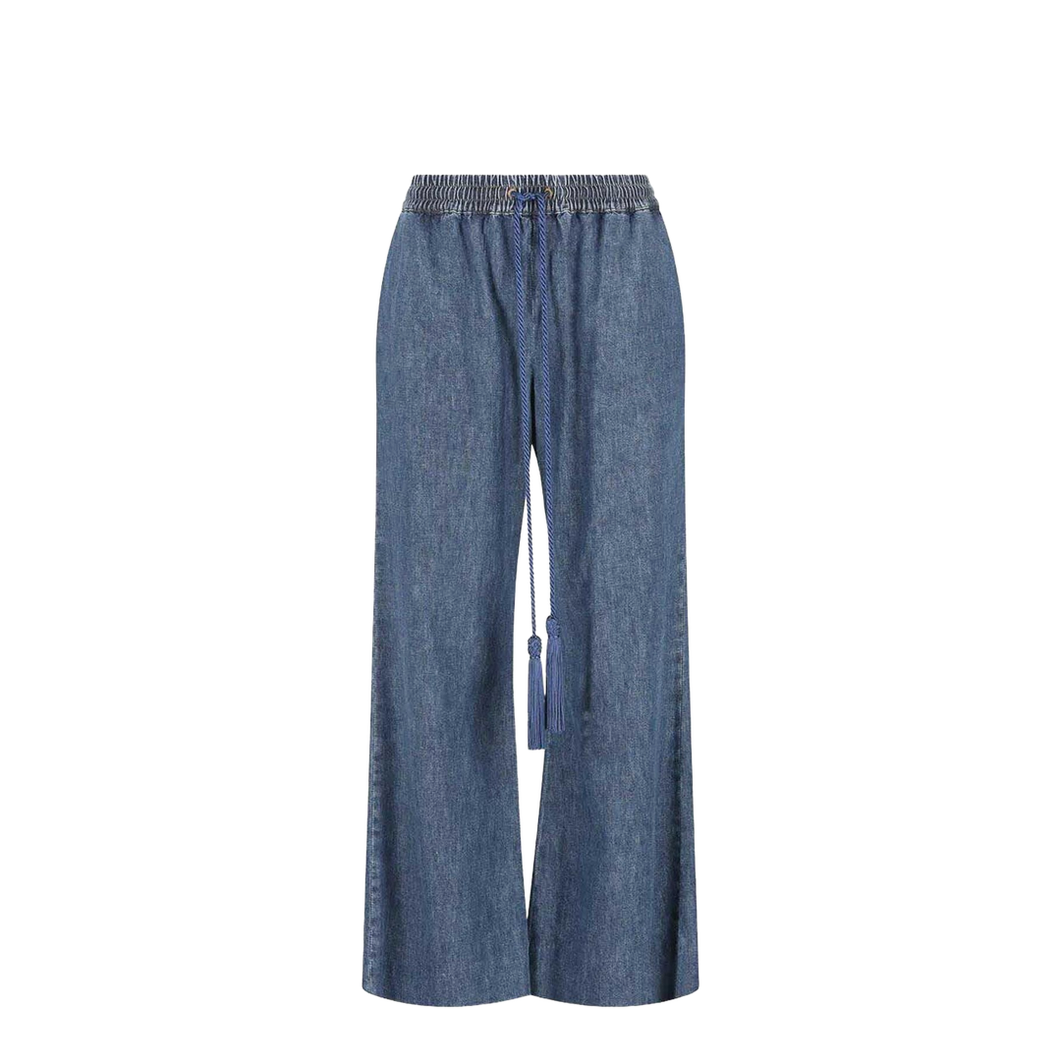 Tassel-Detail Wide-Leg Jeans