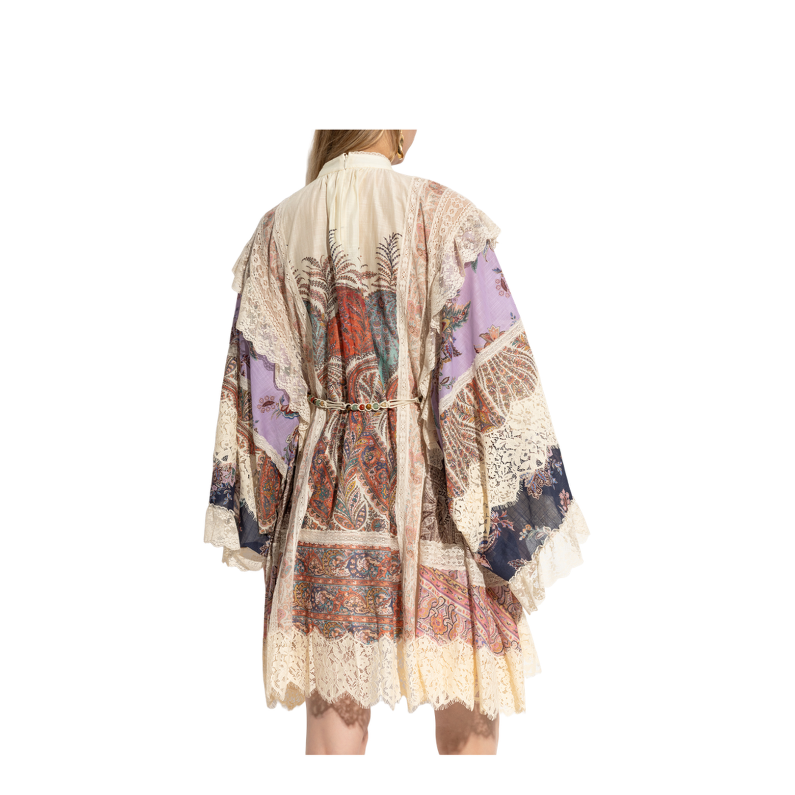 Dress with lace inserts