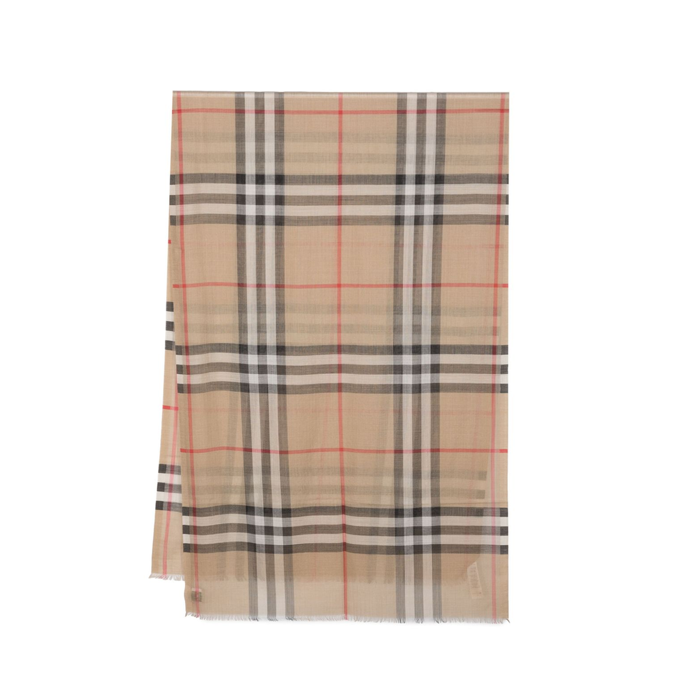 Giant Check Wool and Silk Scarf