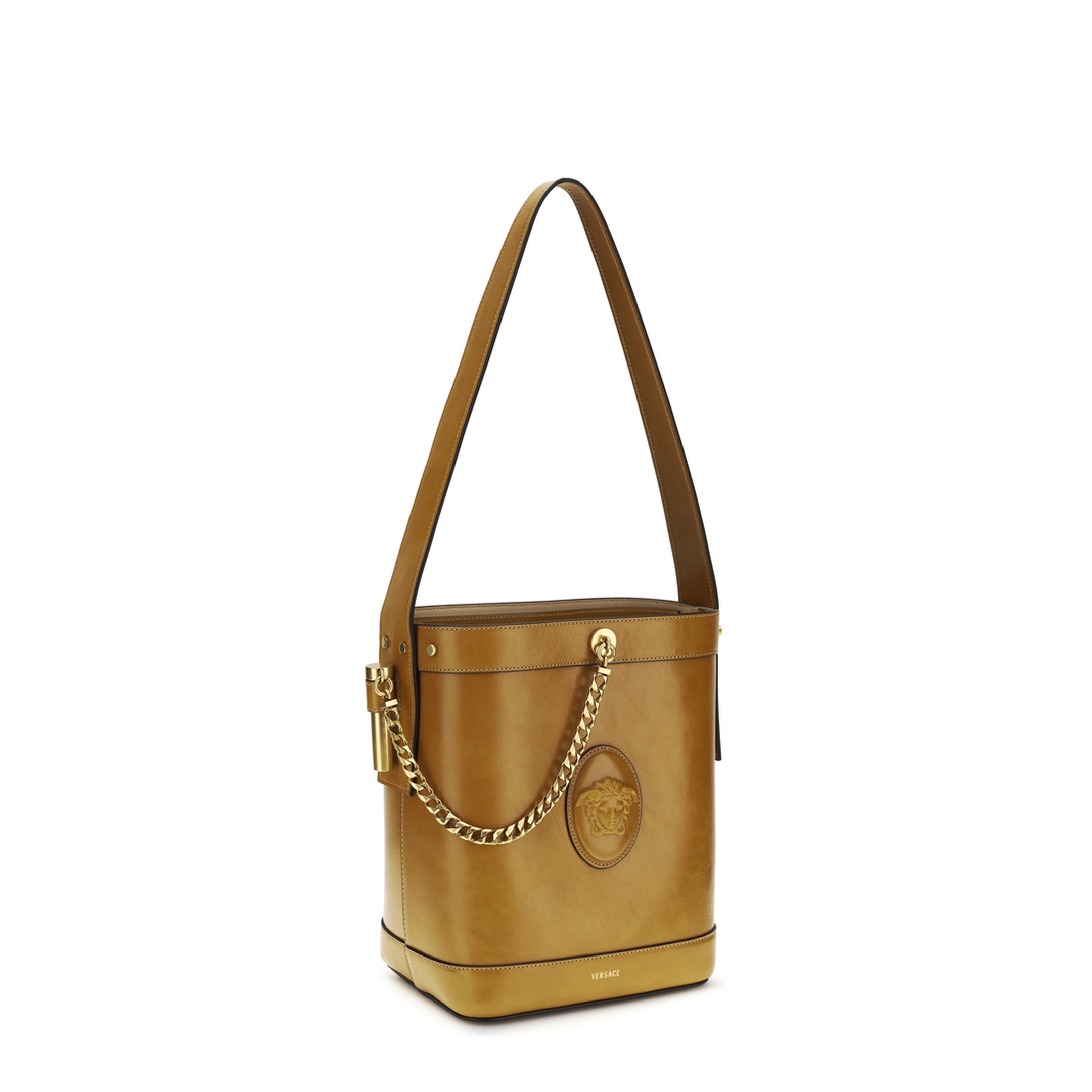 MAYFEYR - Versace - Small Leather Pivot Bucket Bag - 10234601A17453